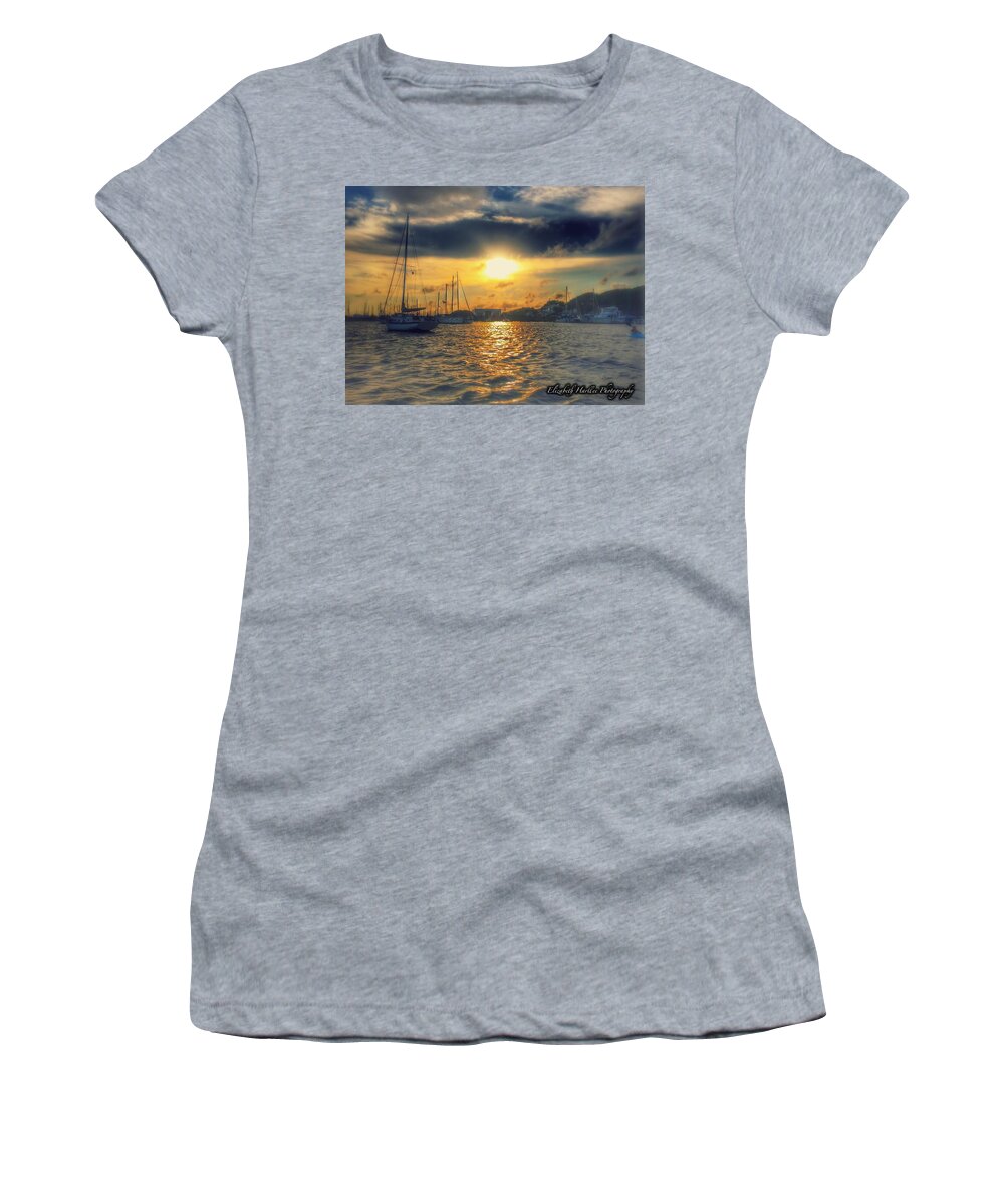  Women's T-Shirt featuring the photograph River Sunset by Elizabeth Harllee