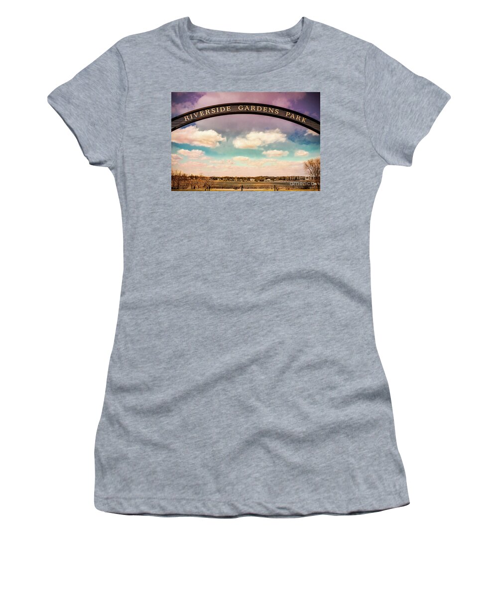 Red Bank Women's T-Shirt featuring the photograph Riverside Gardens Park - Red Bank by Colleen Kammerer