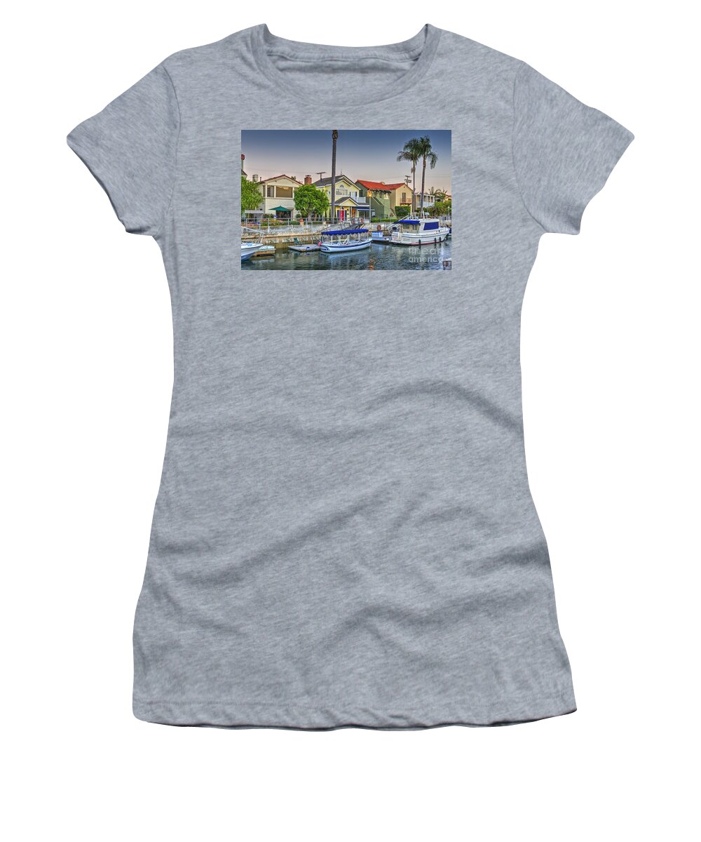 Naples Canals Women's T-Shirt featuring the photograph Rivo Alto Canal Boats by David Zanzinger