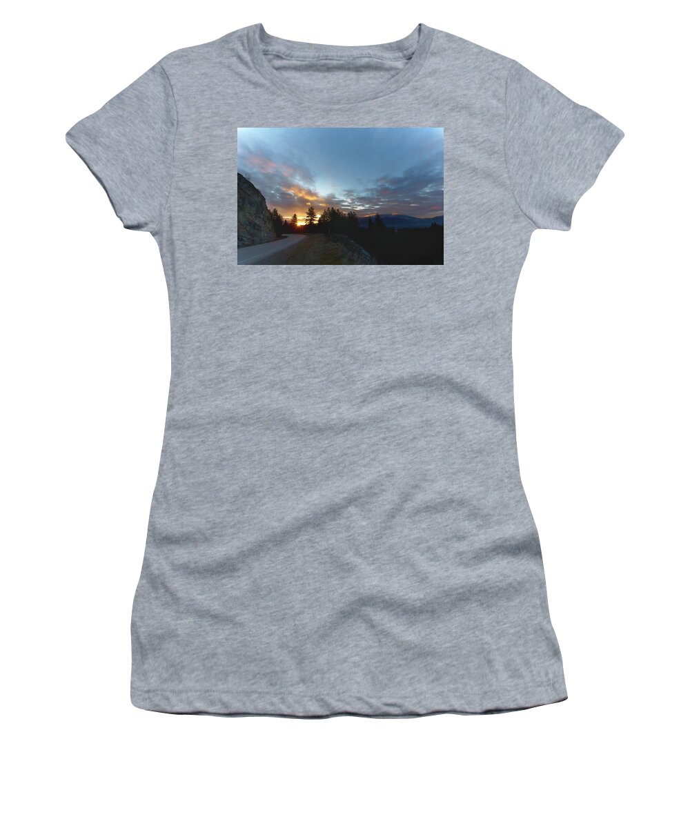 Sunrise Women's T-Shirt featuring the photograph Road Trip by Loni Collins
