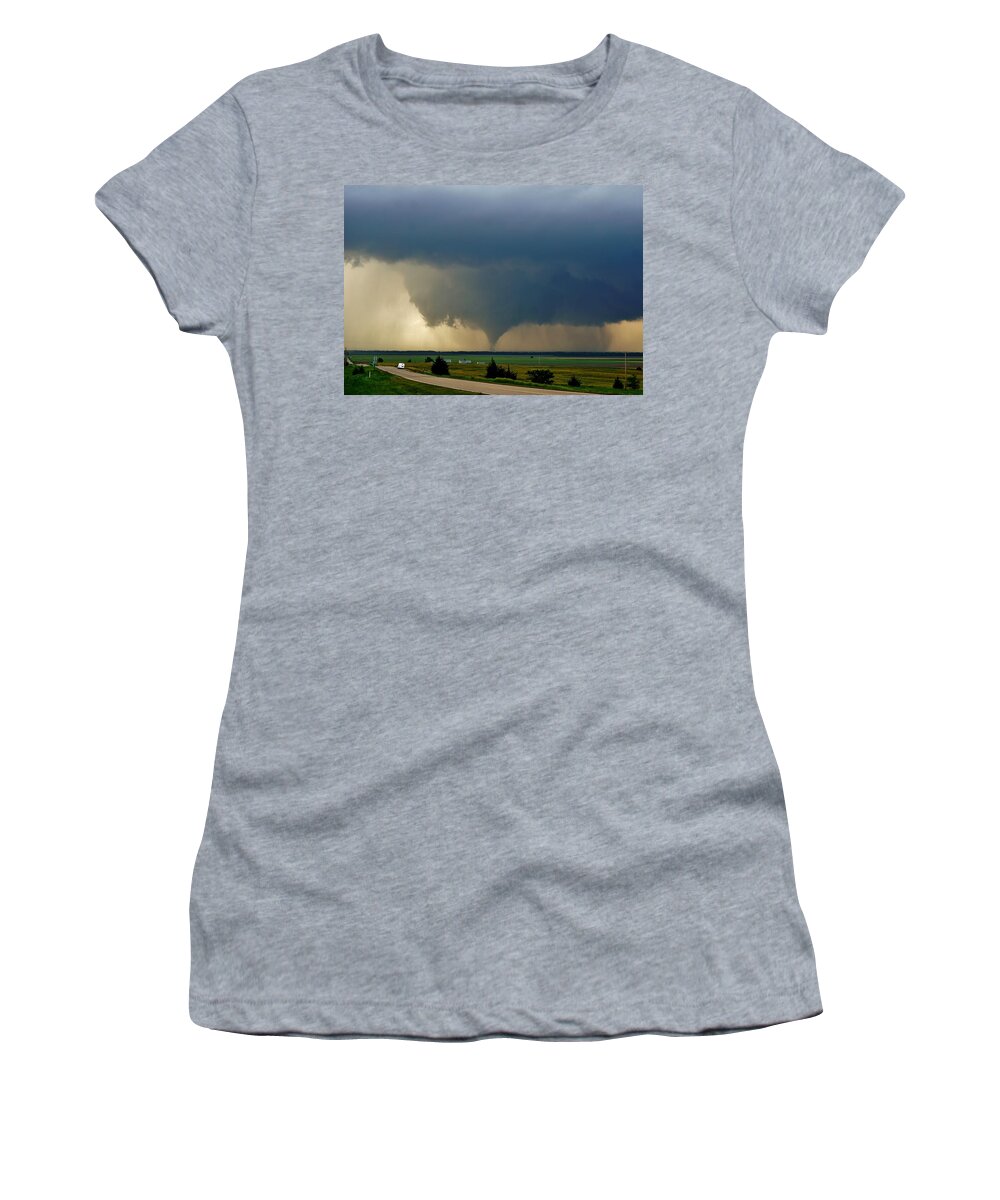 Tornado Women's T-Shirt featuring the photograph Roadside Twister by Ed Sweeney