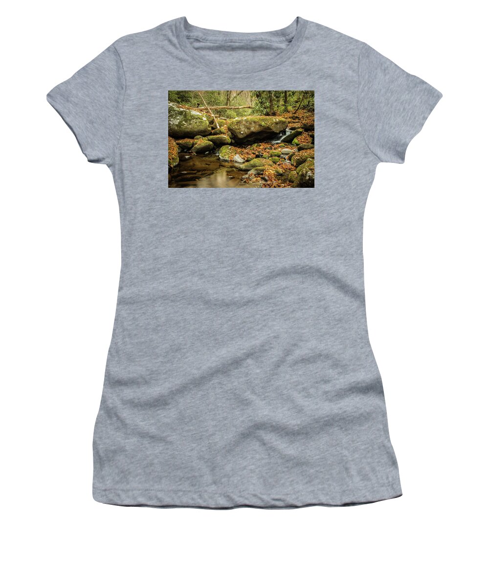 Roaring Fork Women's T-Shirt featuring the photograph Roaring Fork Creek by George Kenhan