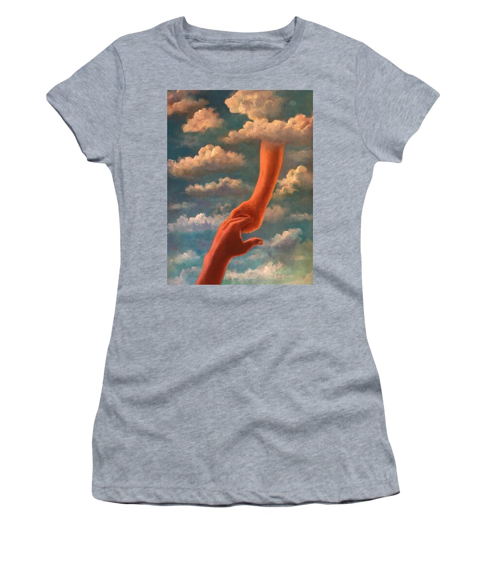 God Heaven Women's T-Shirt featuring the painting Like Da Vinci Hands by Rand Burns