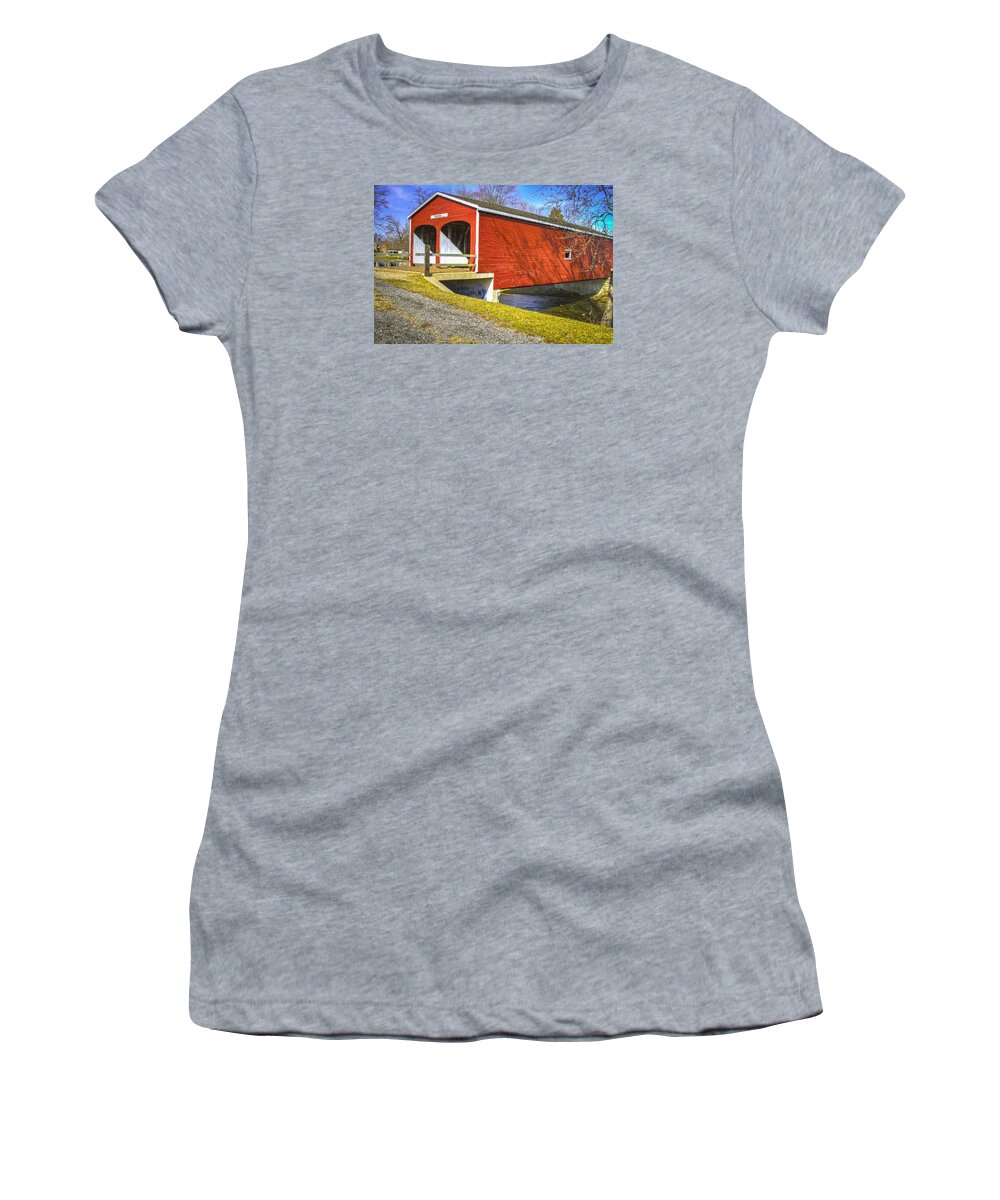 Ohio Women's T-Shirt featuring the photograph Roberts Covered Bridge by Jack R Perry
