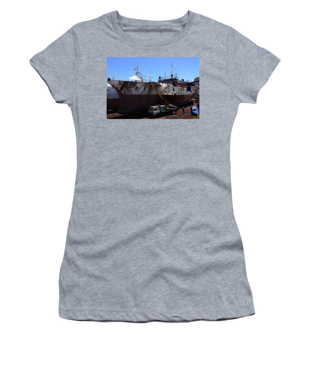 South Africa Women's T-Shirt featuring the photograph Robinson Dry Dock, Cape Town by Aidan Moran