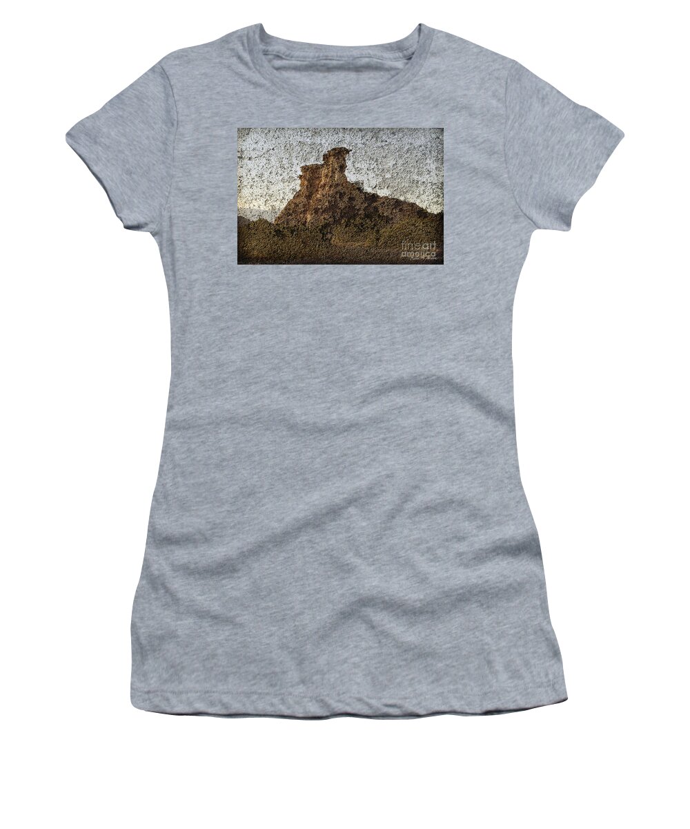 Composite Women's T-Shirt featuring the photograph Rock Formation On Adobe Wall by David Gordon