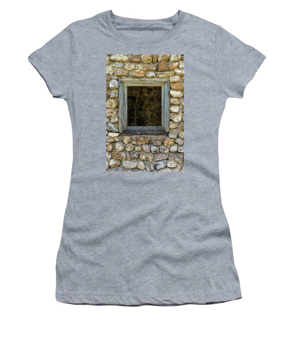 Window Women's T-Shirt featuring the photograph Rock Wall Window by Jennifer White