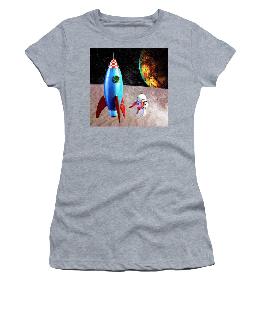 Astronaut Women's T-Shirt featuring the painting Rocket Man by Sandra Selle Rodriguez