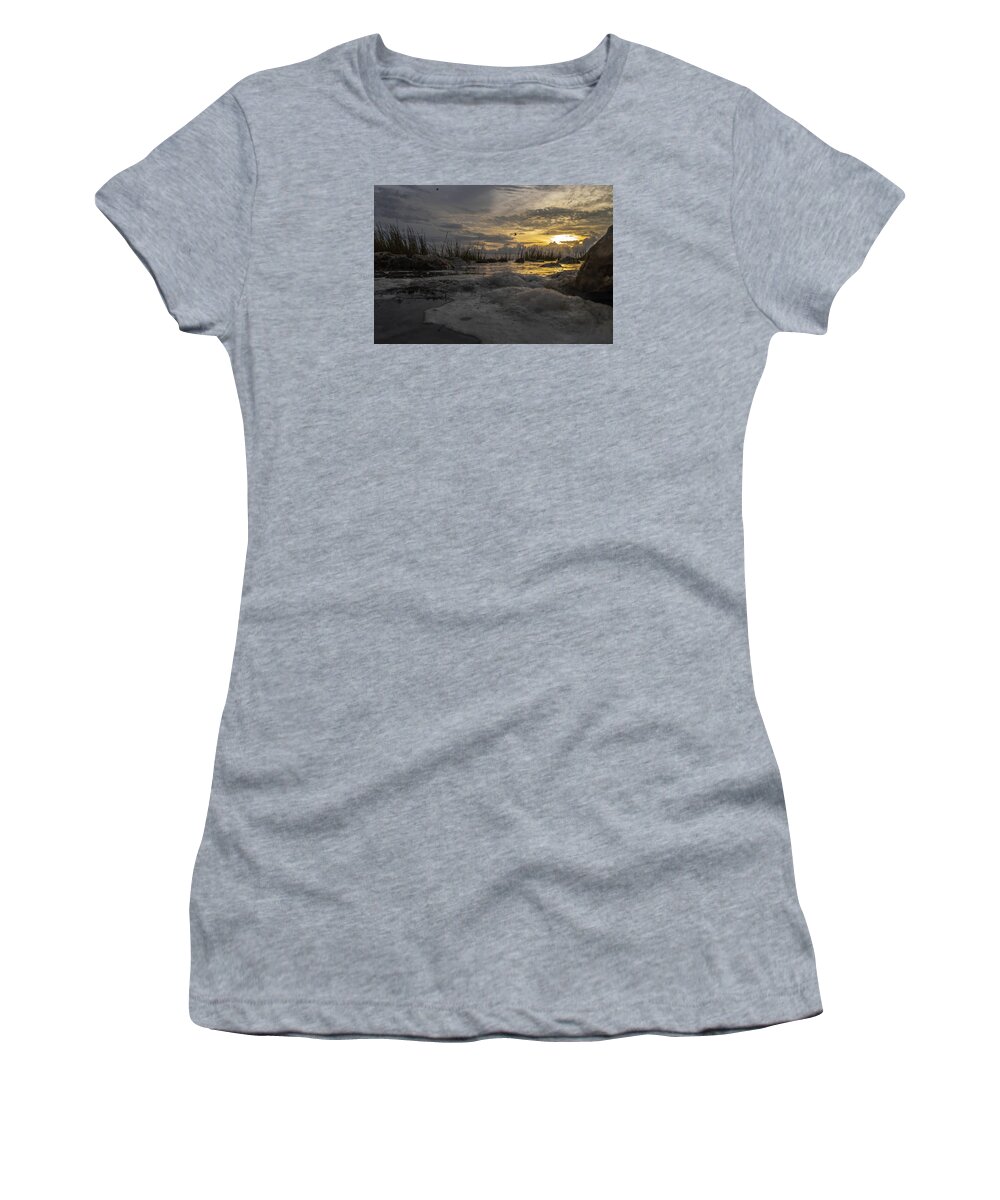 Sunrise Women's T-Shirt featuring the photograph Rocks of Glory by Leticia Latocki