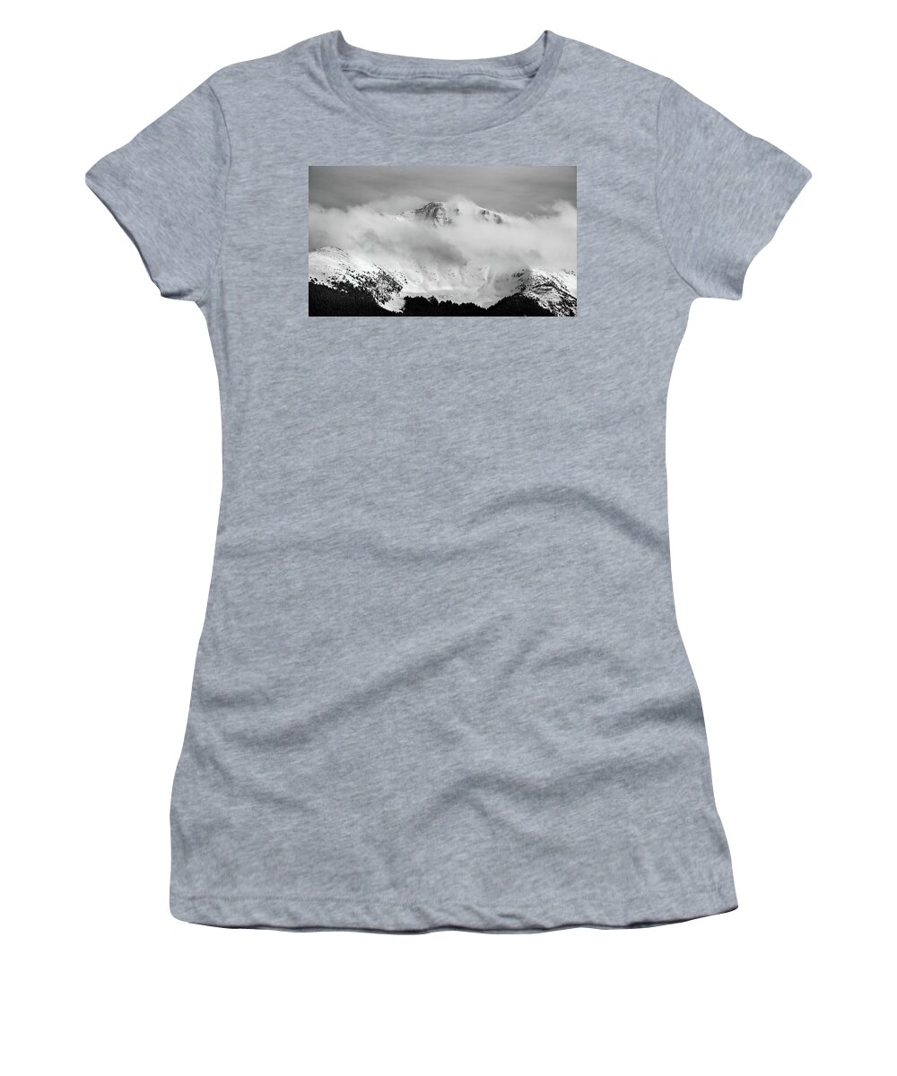 Rocky Mountains Women's T-Shirt featuring the photograph Rocky Mountain Snowy Peak by Stephen Holst