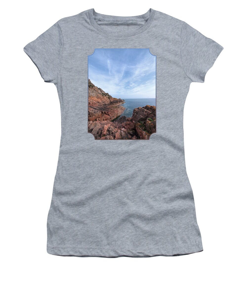 Coastal Scene Women's T-Shirt featuring the photograph Rocky Ocean Inlet - Jersey by Gill Billington