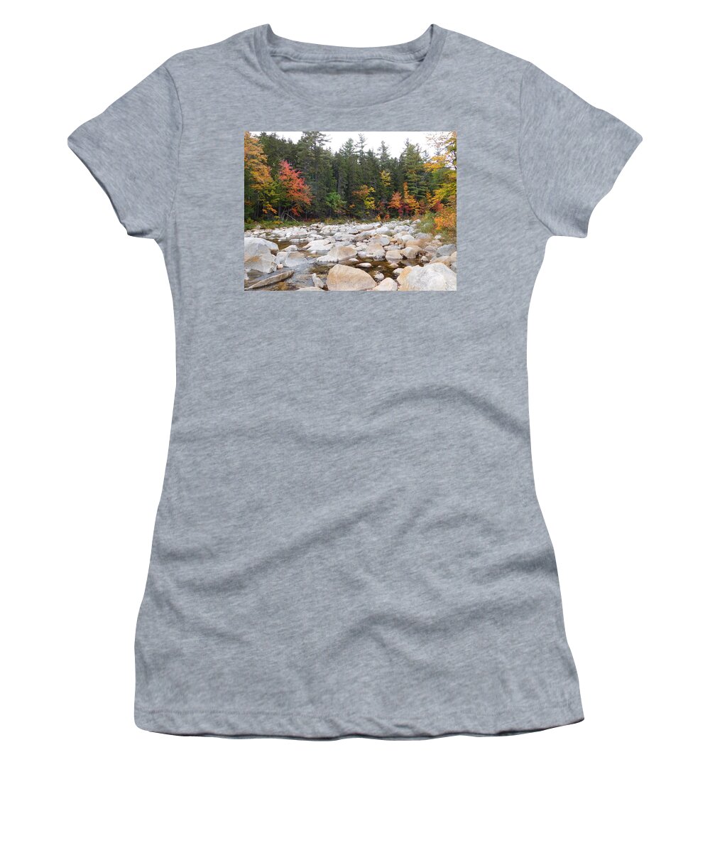 Swift River Women's T-Shirt featuring the photograph Rocky Swift River by Catherine Gagne