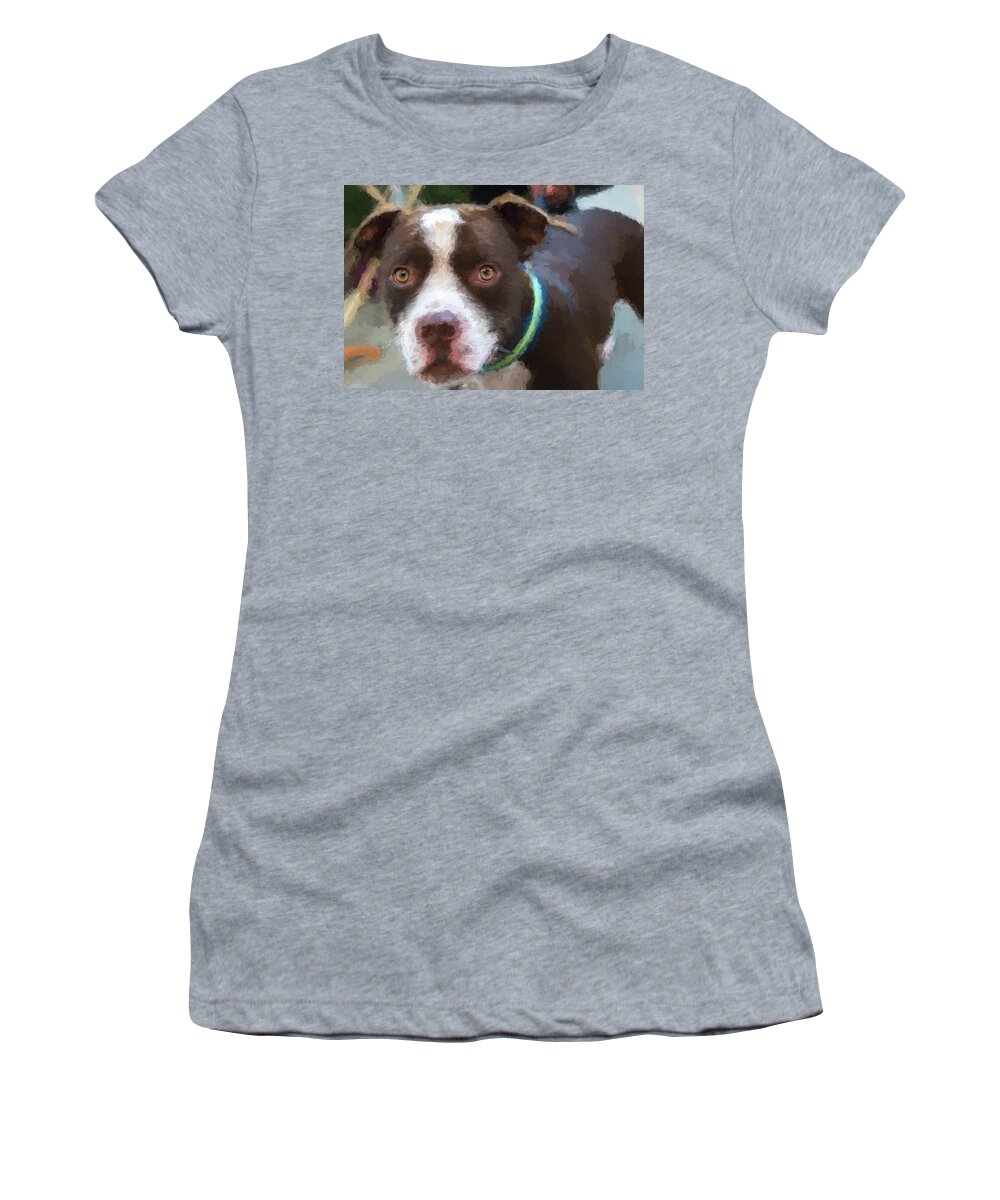 Dog Women's T-Shirt featuring the digital art Rocky the Renoir by Bill Linhares