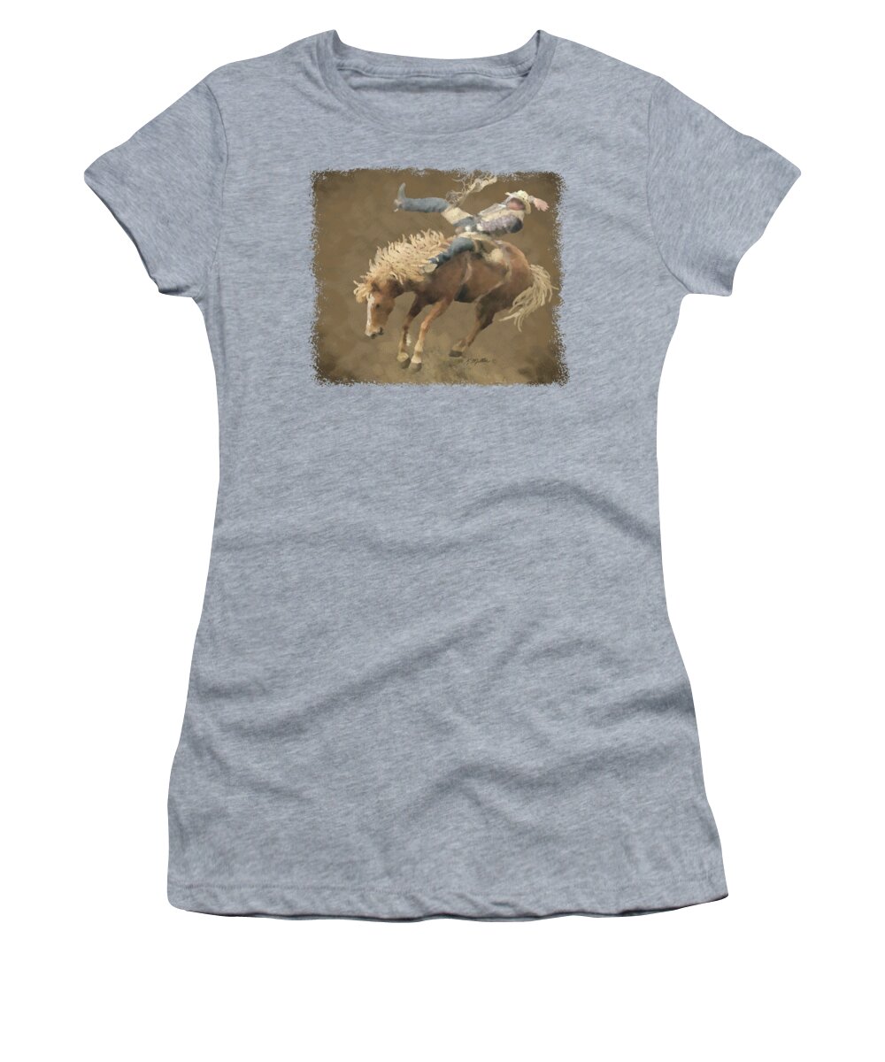 Rodeo Women's T-Shirt featuring the pastel Rodeo Rider by Kathie Miller