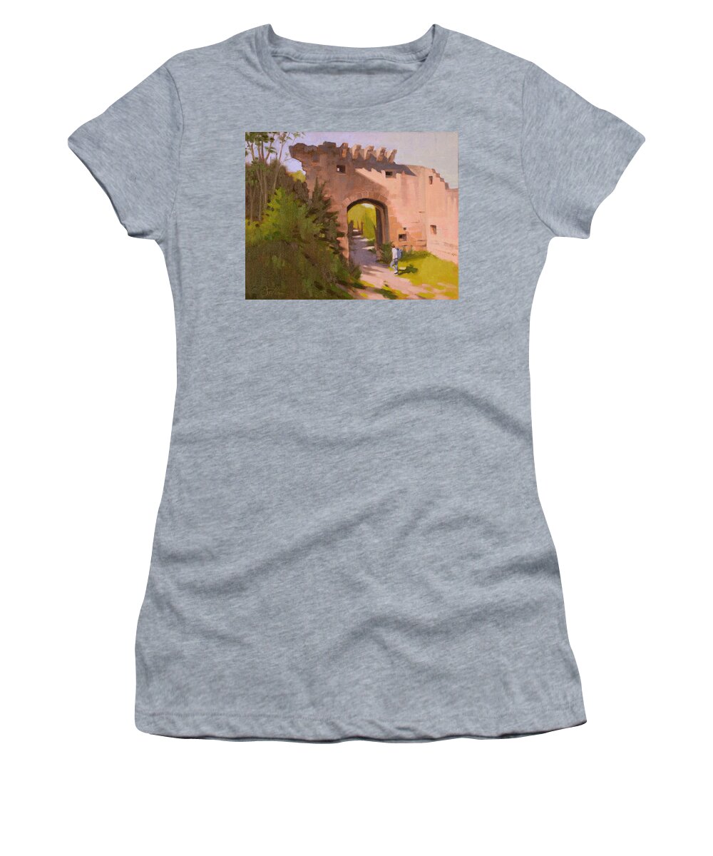 Ruins Women's T-Shirt featuring the painting Roman Ruins by Todd Baxter