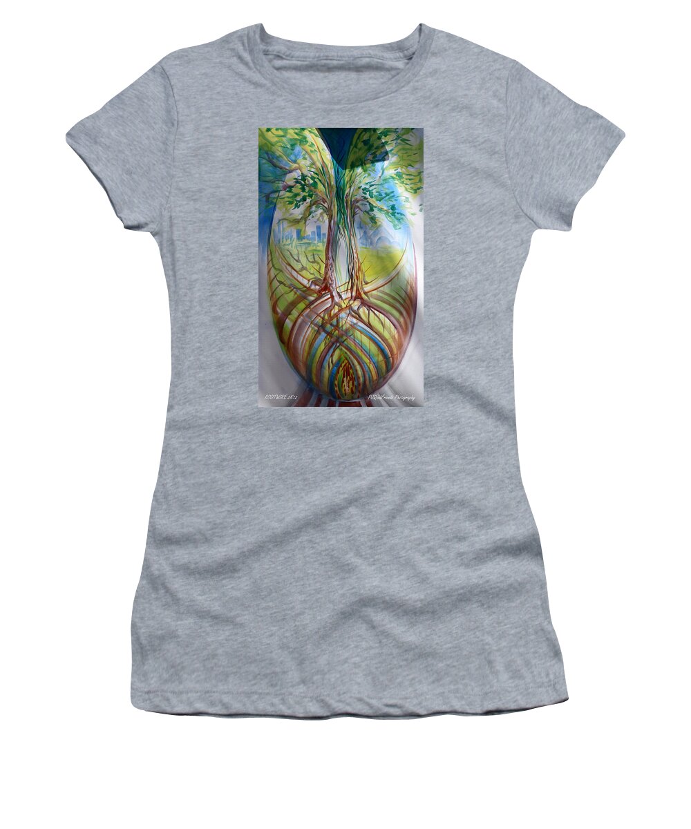 Rootwire Music And Arts Festival Women's T-Shirt featuring the photograph Rootwire ART by PJQandFriends Photography