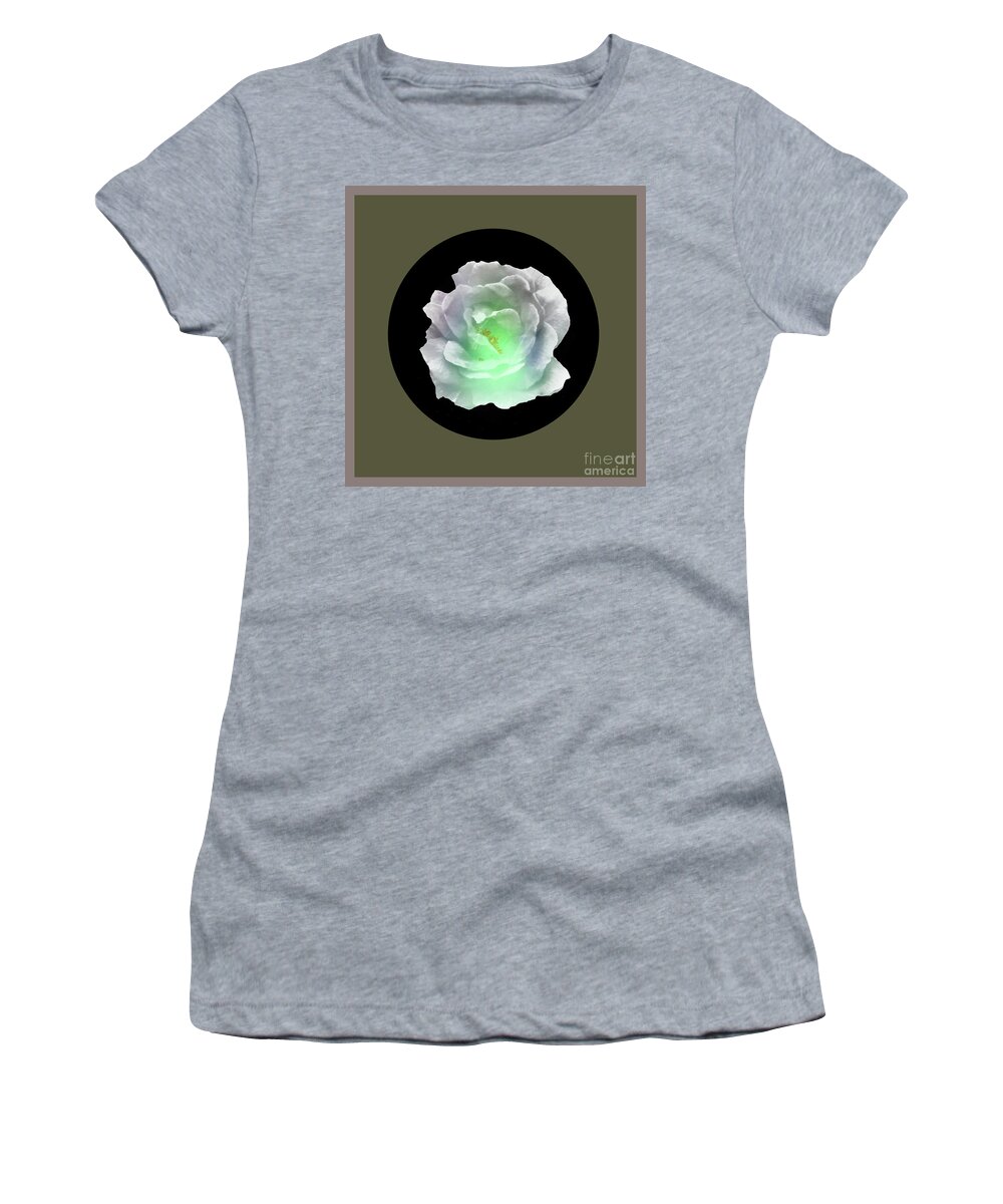 Abstract Women's T-Shirt featuring the digital art Rose 8-4 by John Krakora