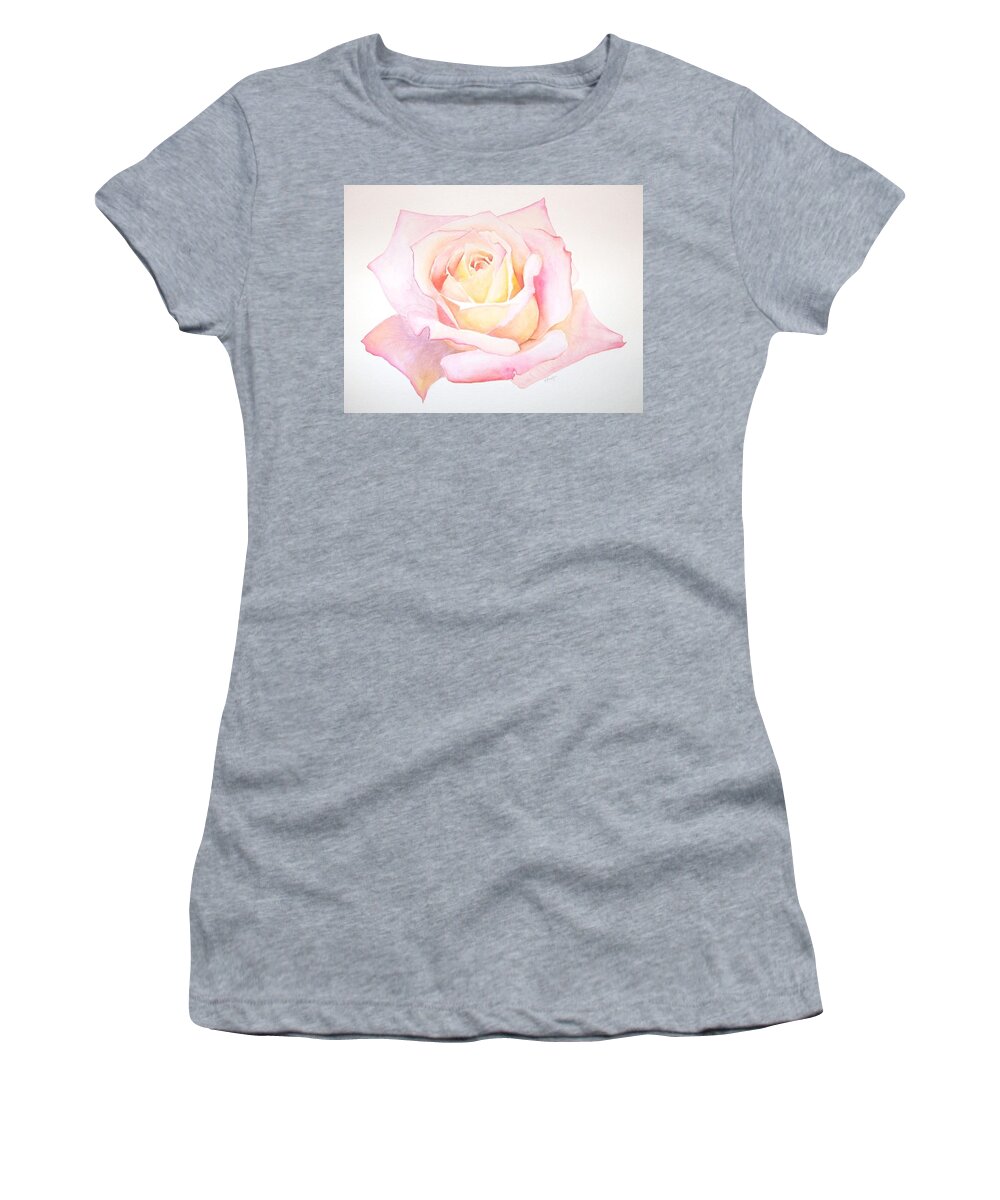 Realism Women's T-Shirt featuring the painting Rose by Emily Page