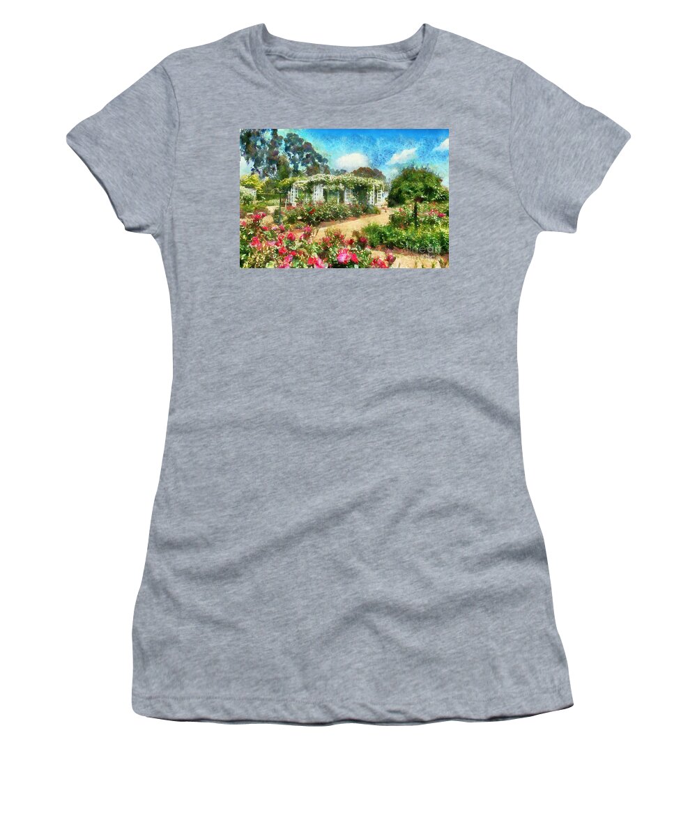 Rose Garden Women's T-Shirt featuring the digital art Rose Garden by Fran Woods