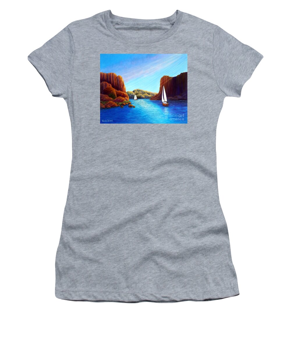 'round Women's T-Shirt featuring the painting Round the Bend by Sarah Irland