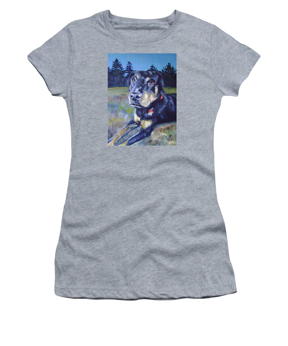 Dog Women's T-Shirt featuring the painting Ruby by Therese Legere