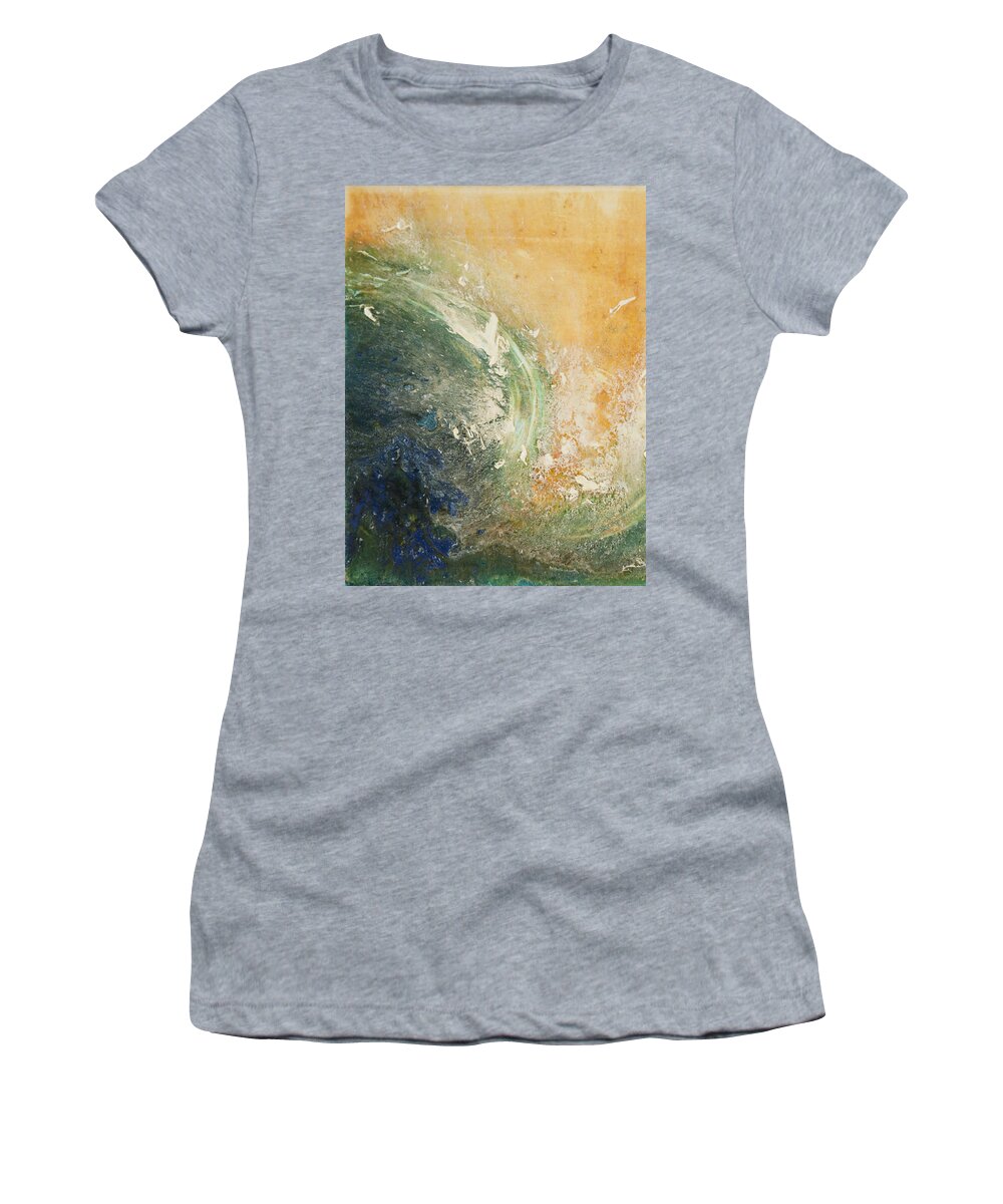 Ocean Women's T-Shirt featuring the painting Rugged Coast Aerial View by Shelley Myers