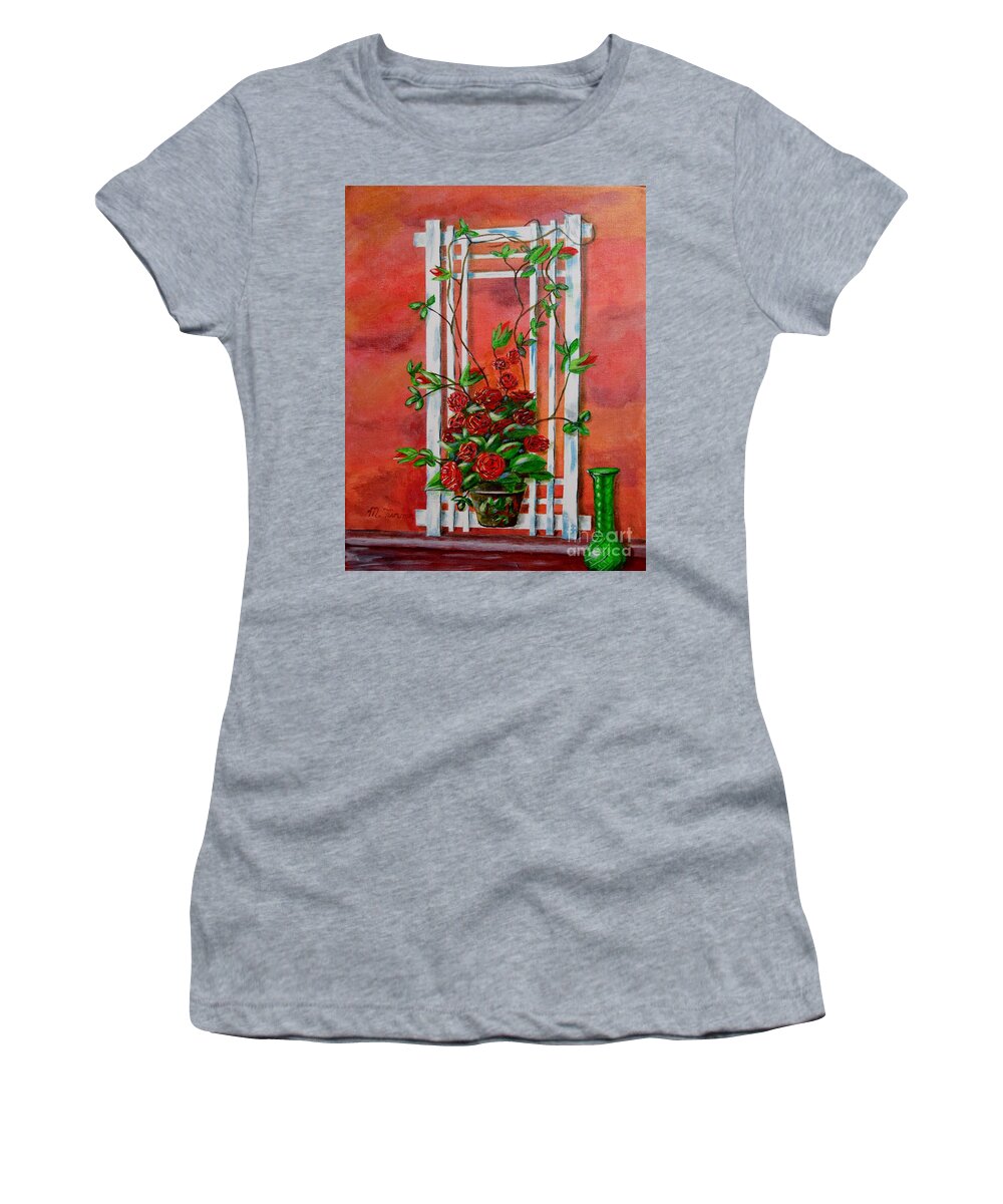 Roses Women's T-Shirt featuring the painting Running Roses by Melvin Turner