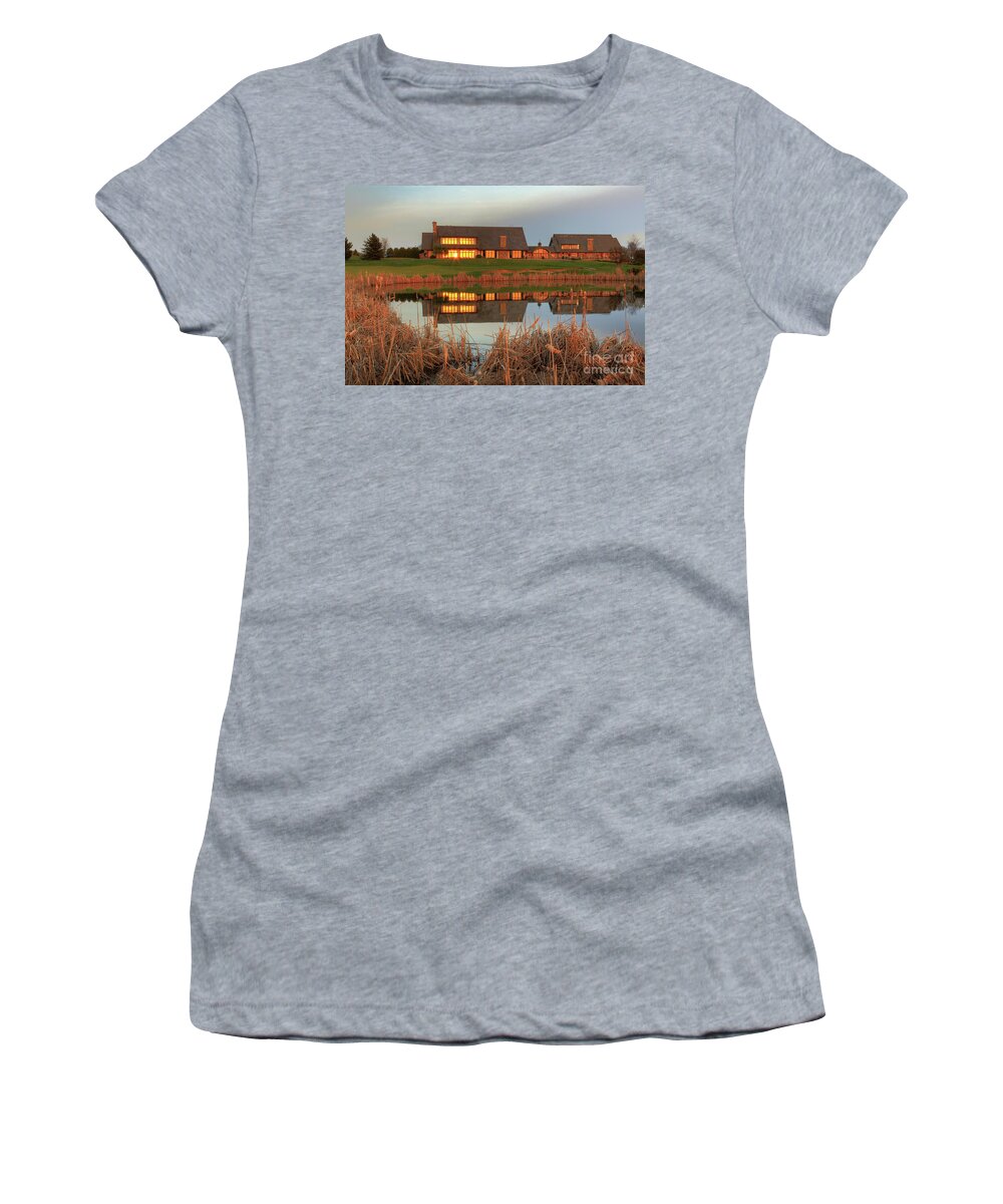 Minnesota Women's T-Shirt featuring the photograph Rush Creek Golf Course Reflections by Wayne Moran