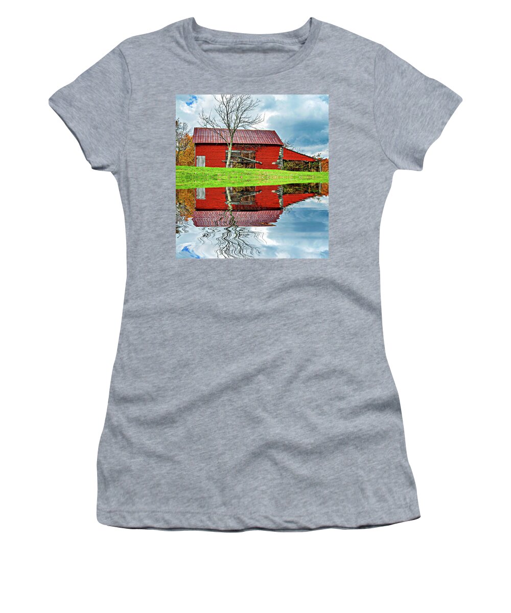 West Virginia Women's T-Shirt featuring the photograph Rustic Charm 2 - Reflection by Steve Harrington