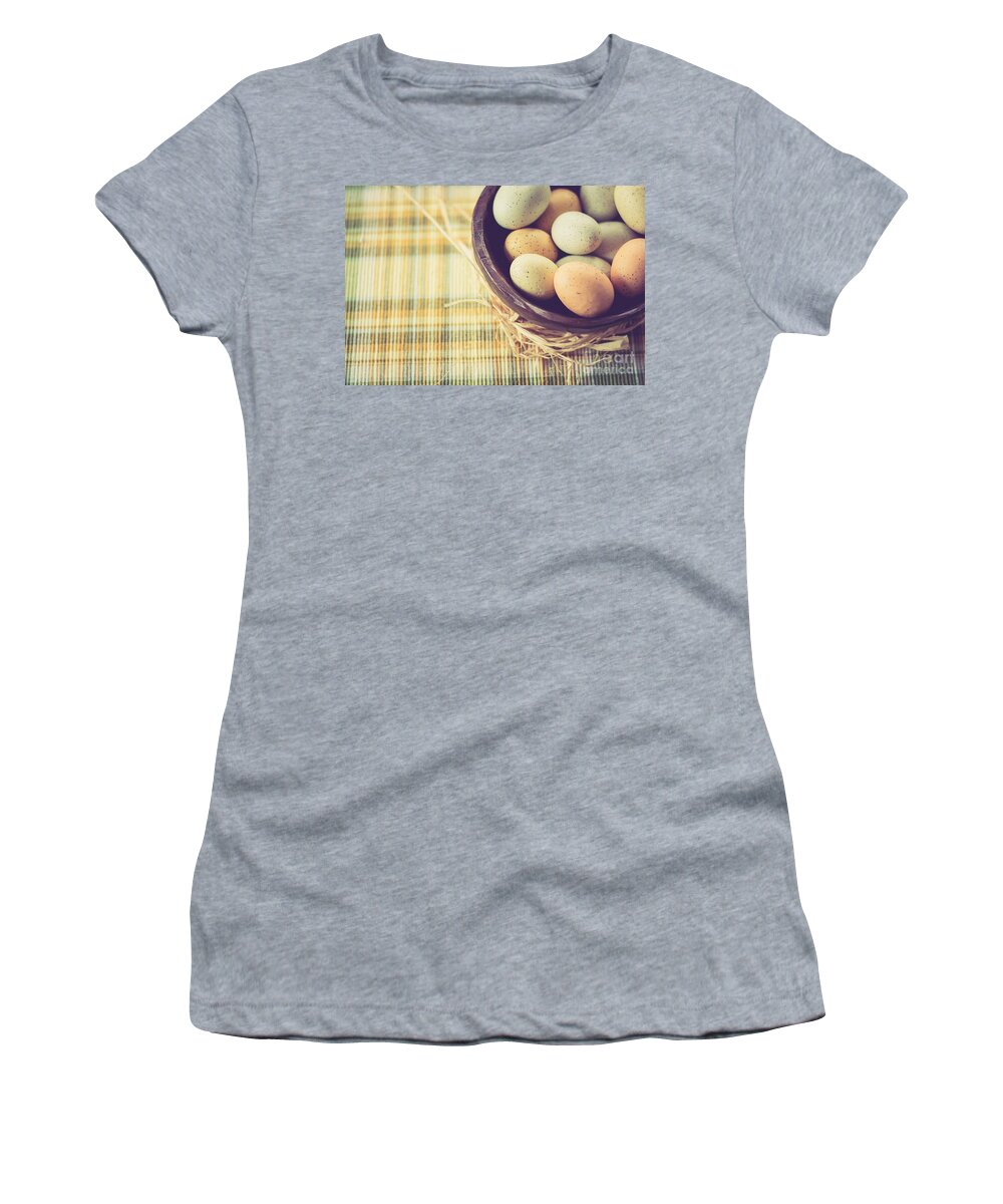 Cheryl Baxter Photography Women's T-Shirt featuring the photograph Rustic Eggs by Cheryl Baxter