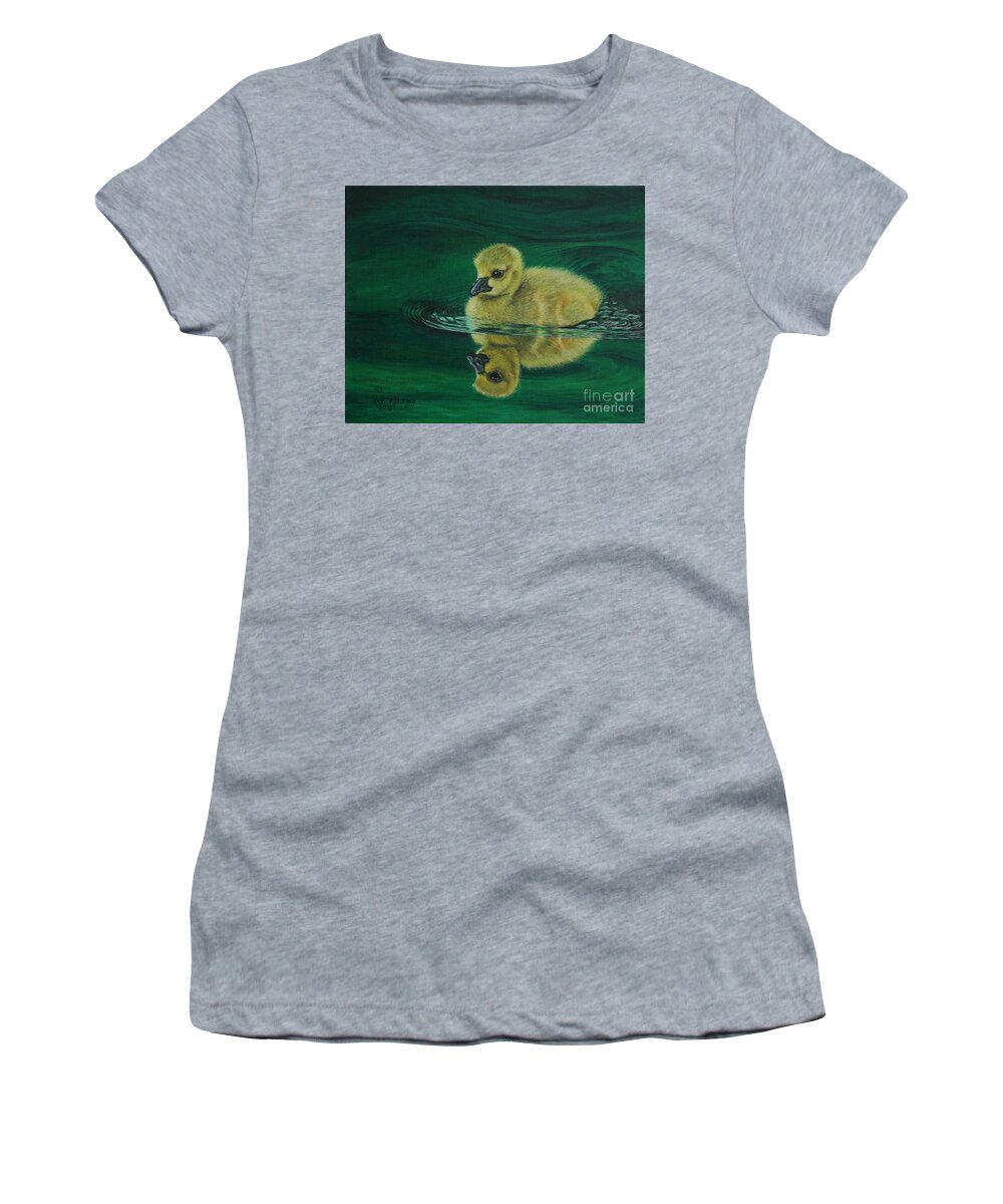 Gosling Women's T-Shirt featuring the painting Ryan the Gosling by Bob Williams