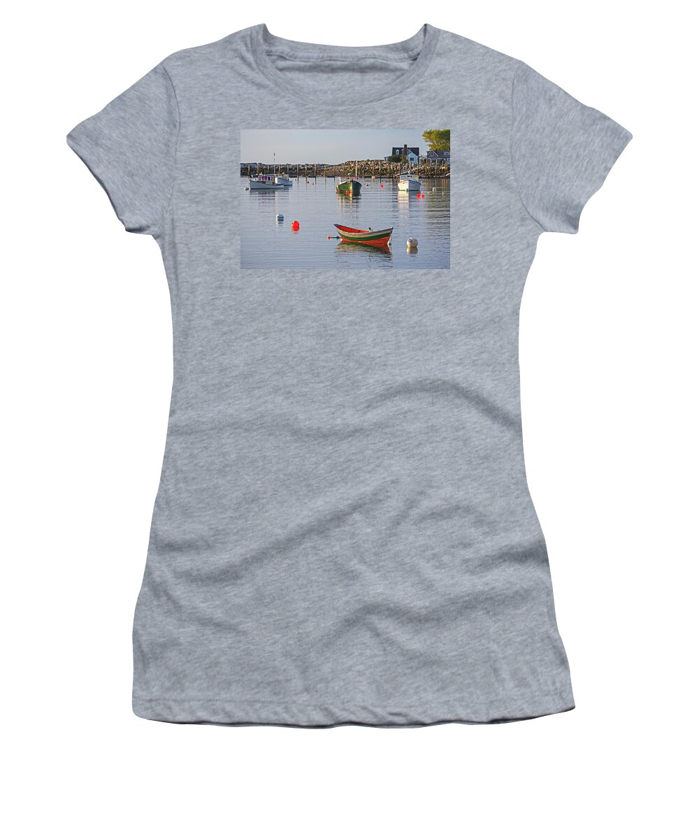 Rye Women's T-Shirt featuring the photograph Rye Harbor Canoe Rye NH New Hampshire by Toby McGuire