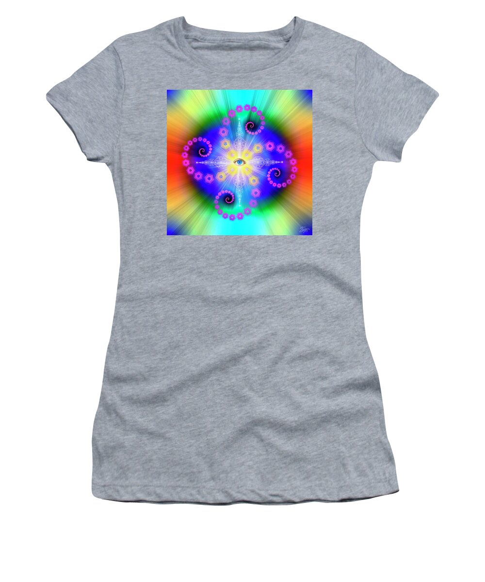 Endre Women's T-Shirt featuring the digital art Sacred Geometry 653 by Endre Balogh