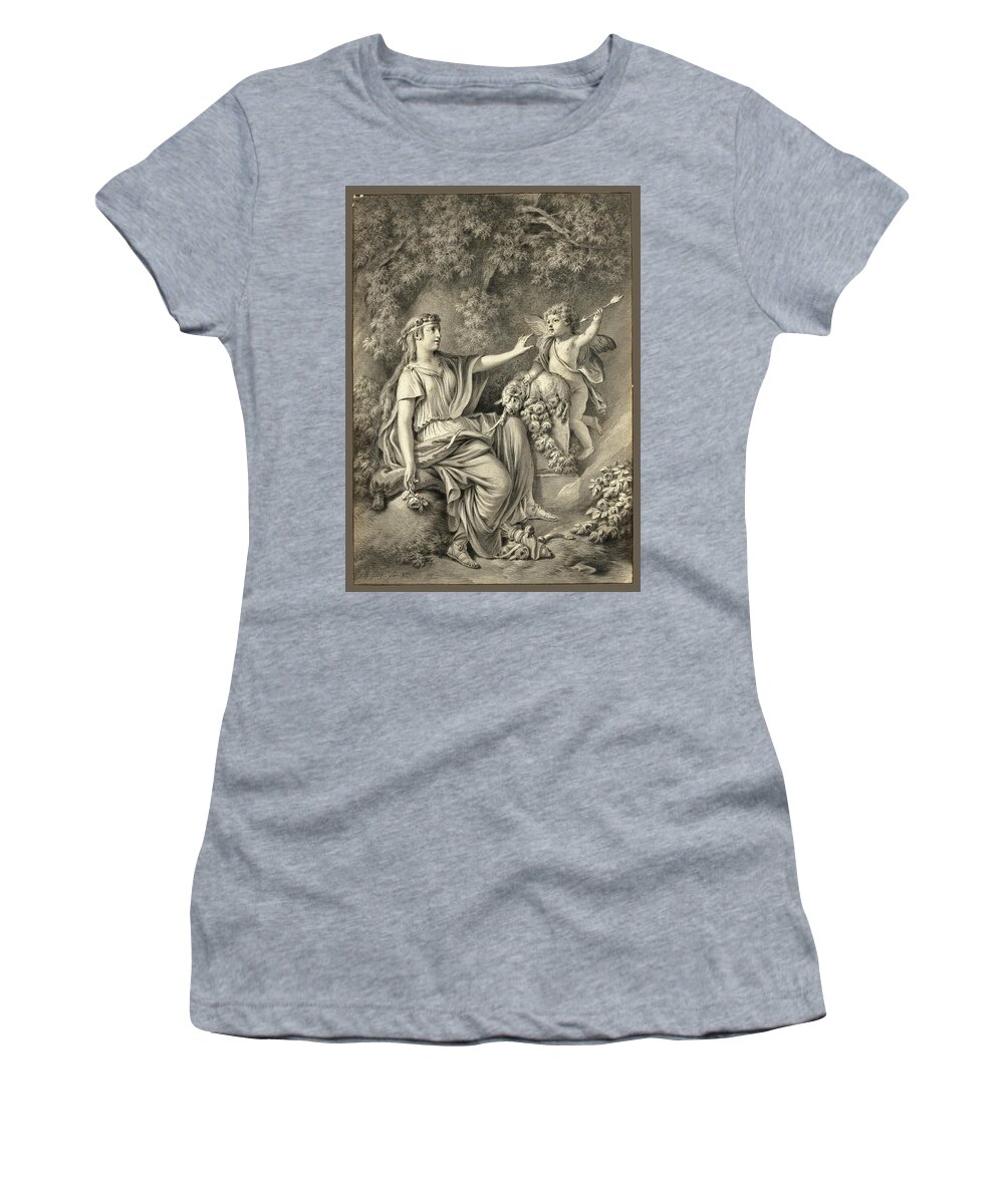 Jean-baptiste Huet Women's T-Shirt featuring the drawing Sacrifice to Love by Jean-Baptiste Huet