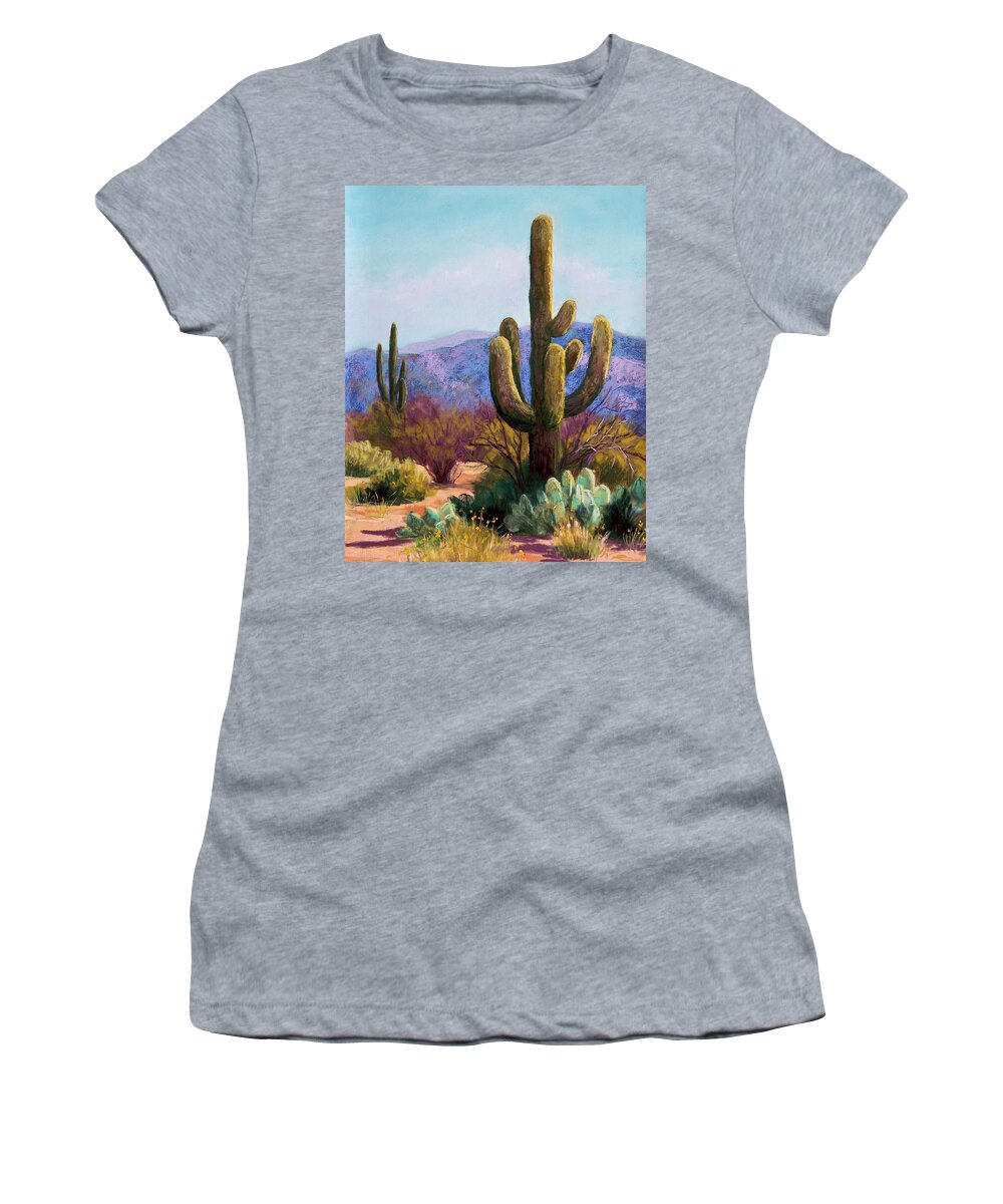 Saguaro Women's T-Shirt featuring the pastel Saguaro by Candy Mayer