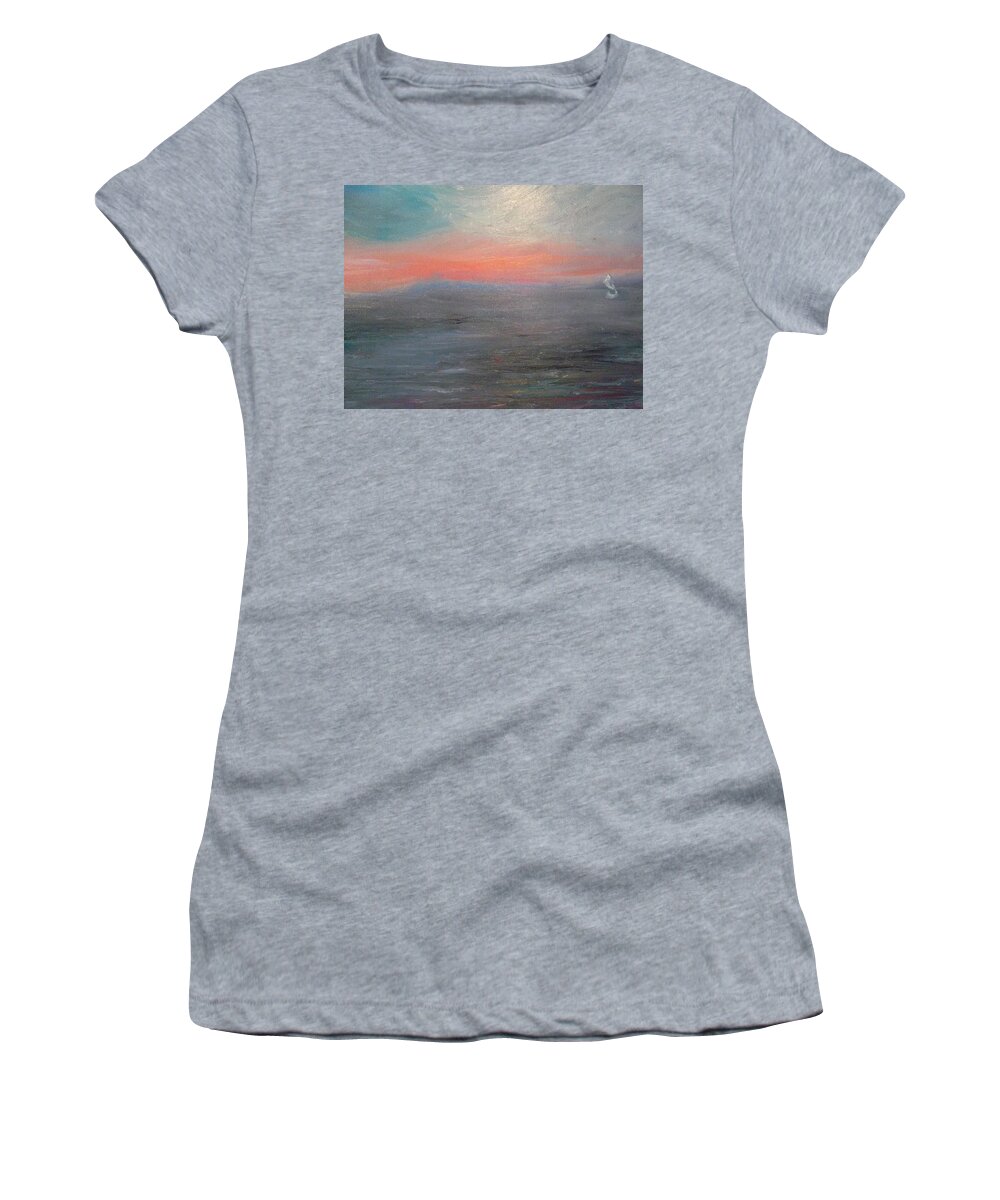 Sea Women's T-Shirt featuring the painting Sail Away by Susan Esbensen