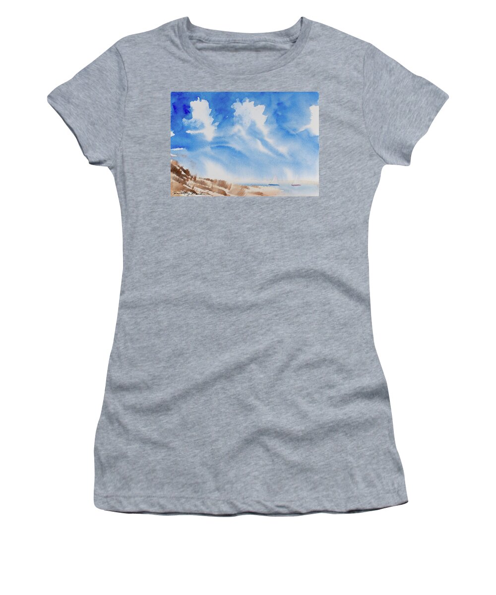Afternoon Women's T-Shirt featuring the painting Fine Coastal Cruising by Dorothy Darden