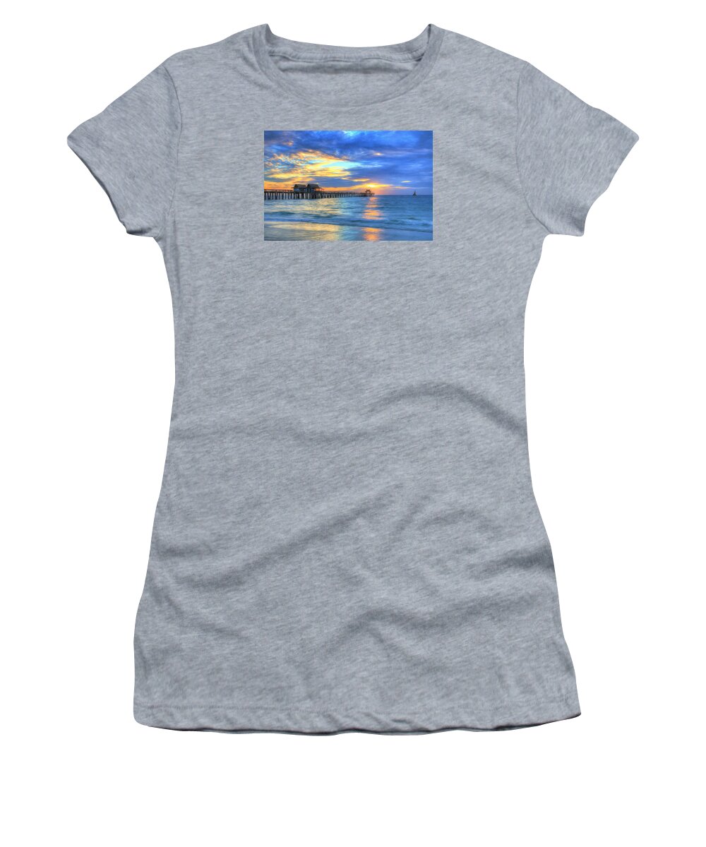 Sunset Women's T-Shirt featuring the digital art Sailor's Delight by Sharon Batdorf