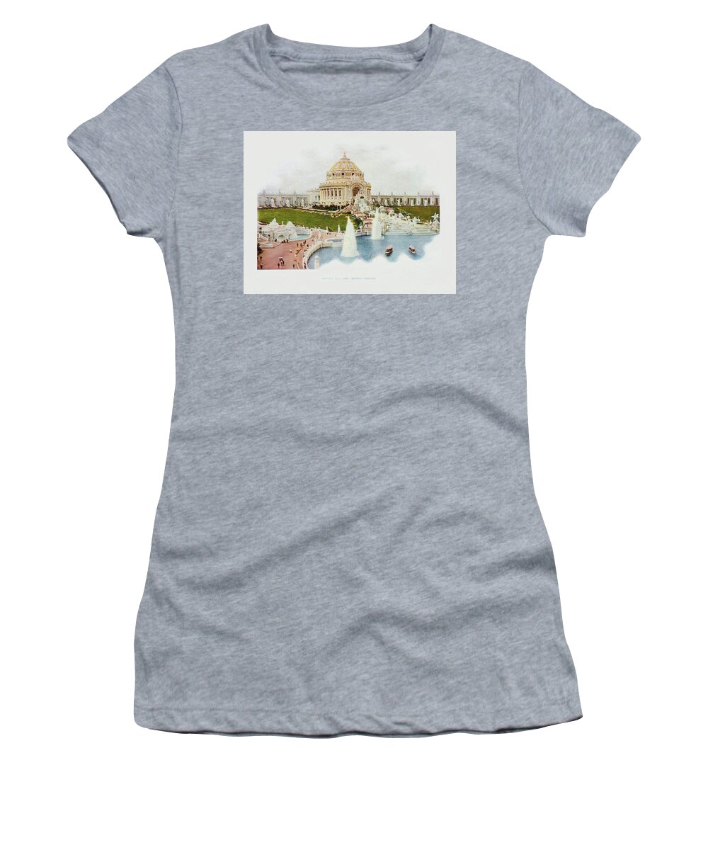 St. Louis Women's T-Shirt featuring the photograph Saint Louis World's Fair Festival Hall and Central Cascade              by Irek Szelag