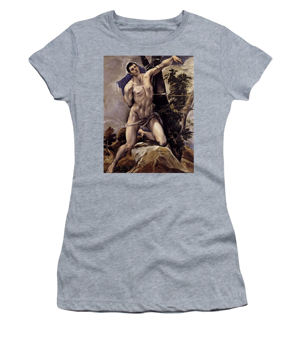 Saint Women's T-Shirt featuring the painting Saint Sebastian by El Greco