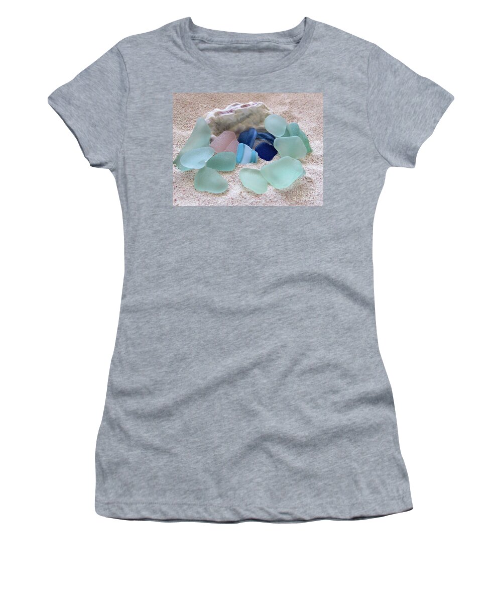 Sea Glass Women's T-Shirt featuring the photograph Saltwater Glass by Janice Drew
