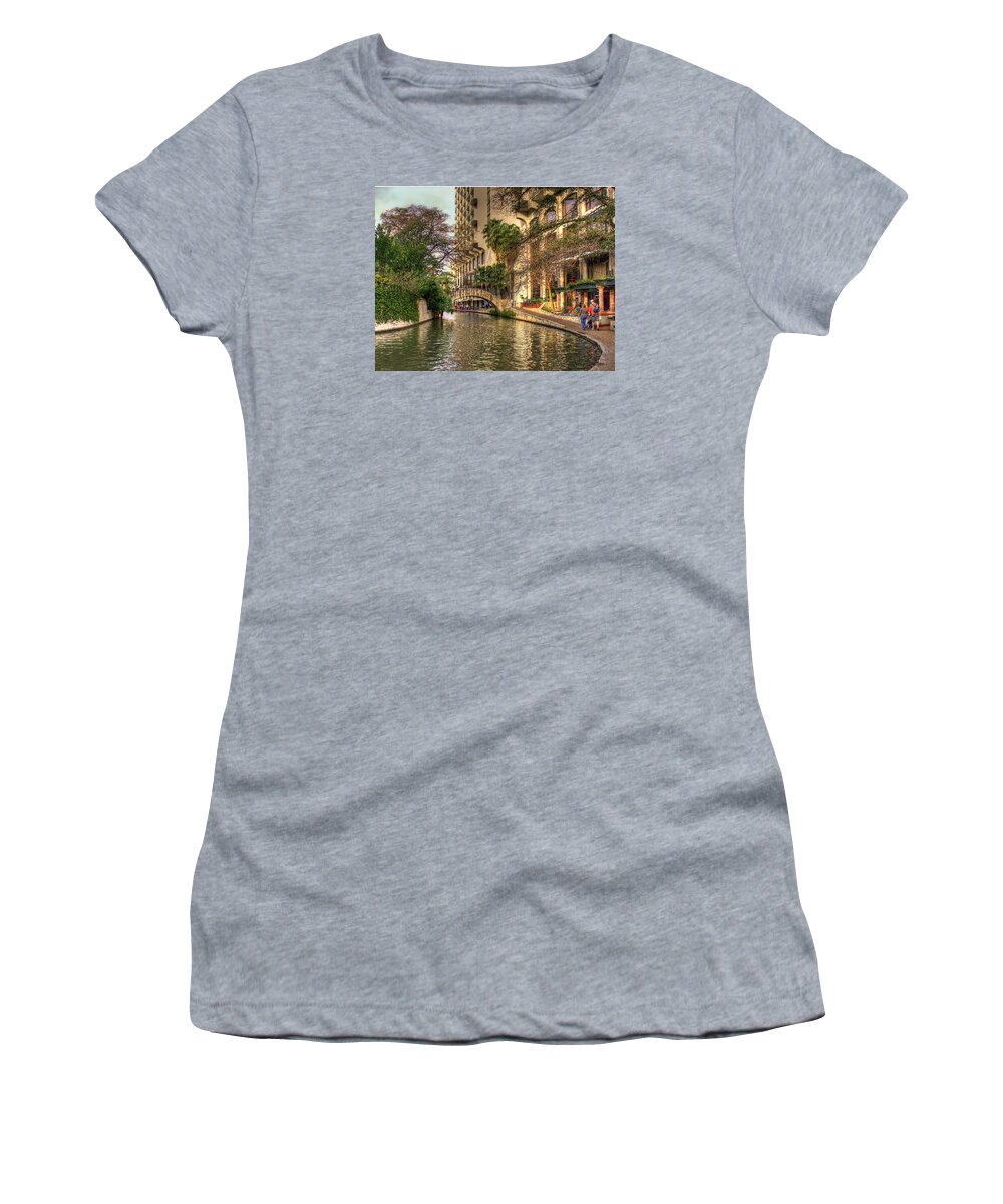San Antonio Women's T-Shirt featuring the photograph San Antonio Riverwalk by Brian Kinney