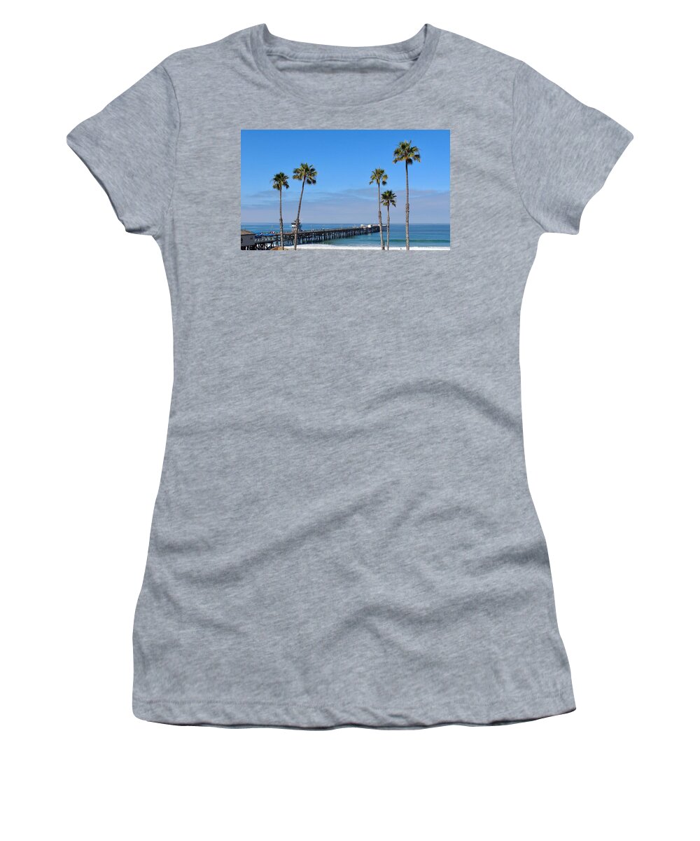 San Clemente Women's T-Shirt featuring the photograph San Clemente Pier by Brian Eberly