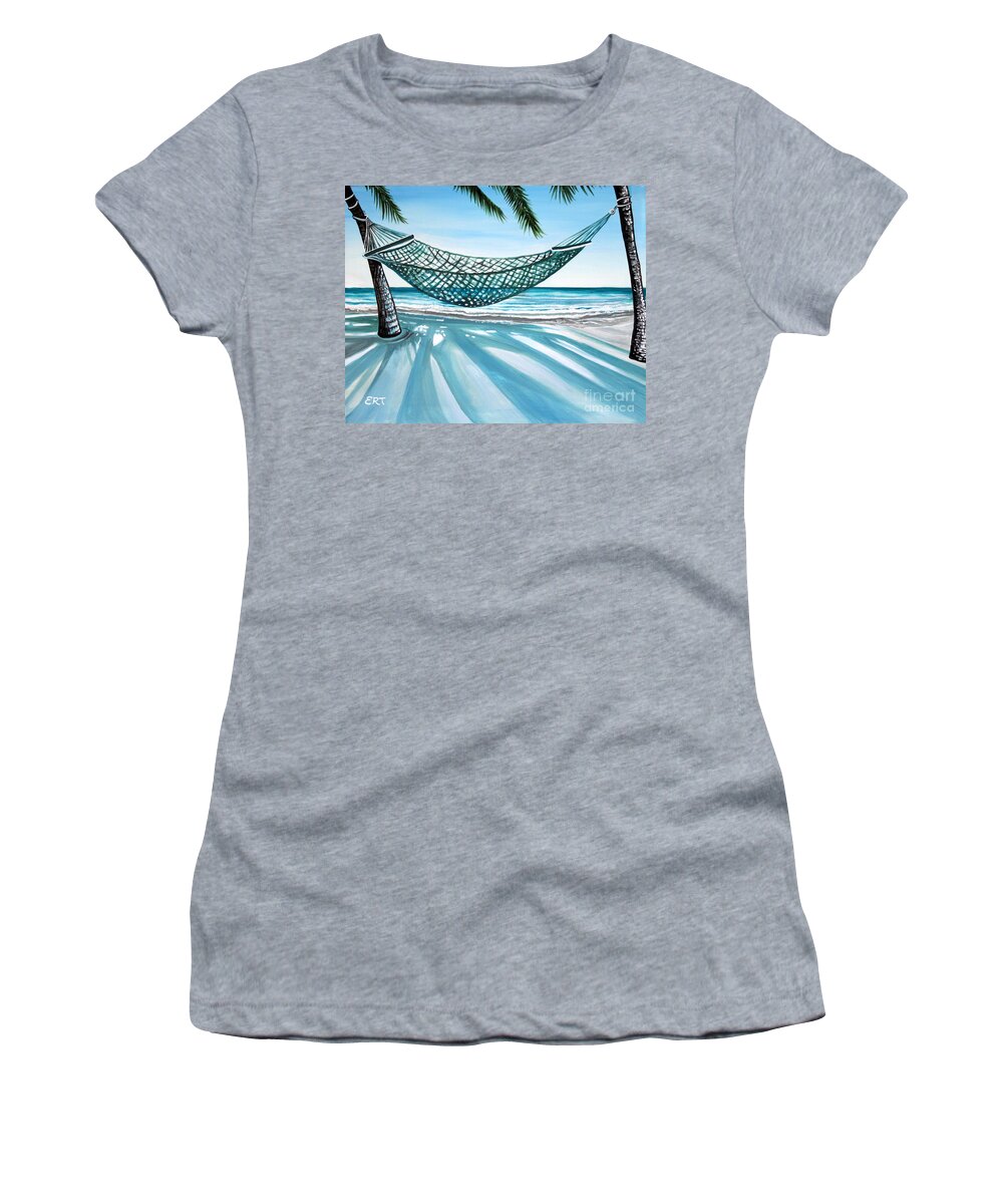 Landscape Women's T-Shirt featuring the painting Sand and Shadows by Elizabeth Robinette Tyndall