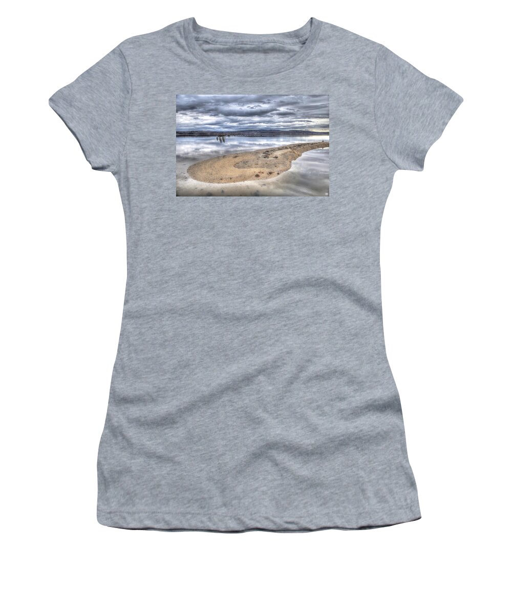 Sand Bar Women's T-Shirt featuring the photograph Sandy Point by John Meader