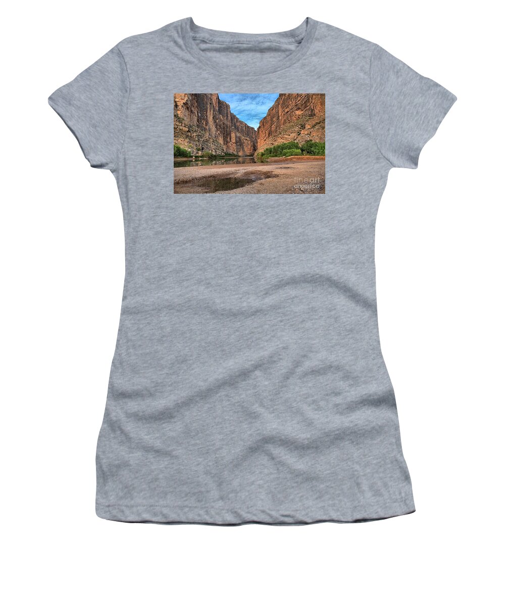 Santa Elena Canyon Women's T-Shirt featuring the photograph Santa Elena Canyon Sunrise by Adam Jewell