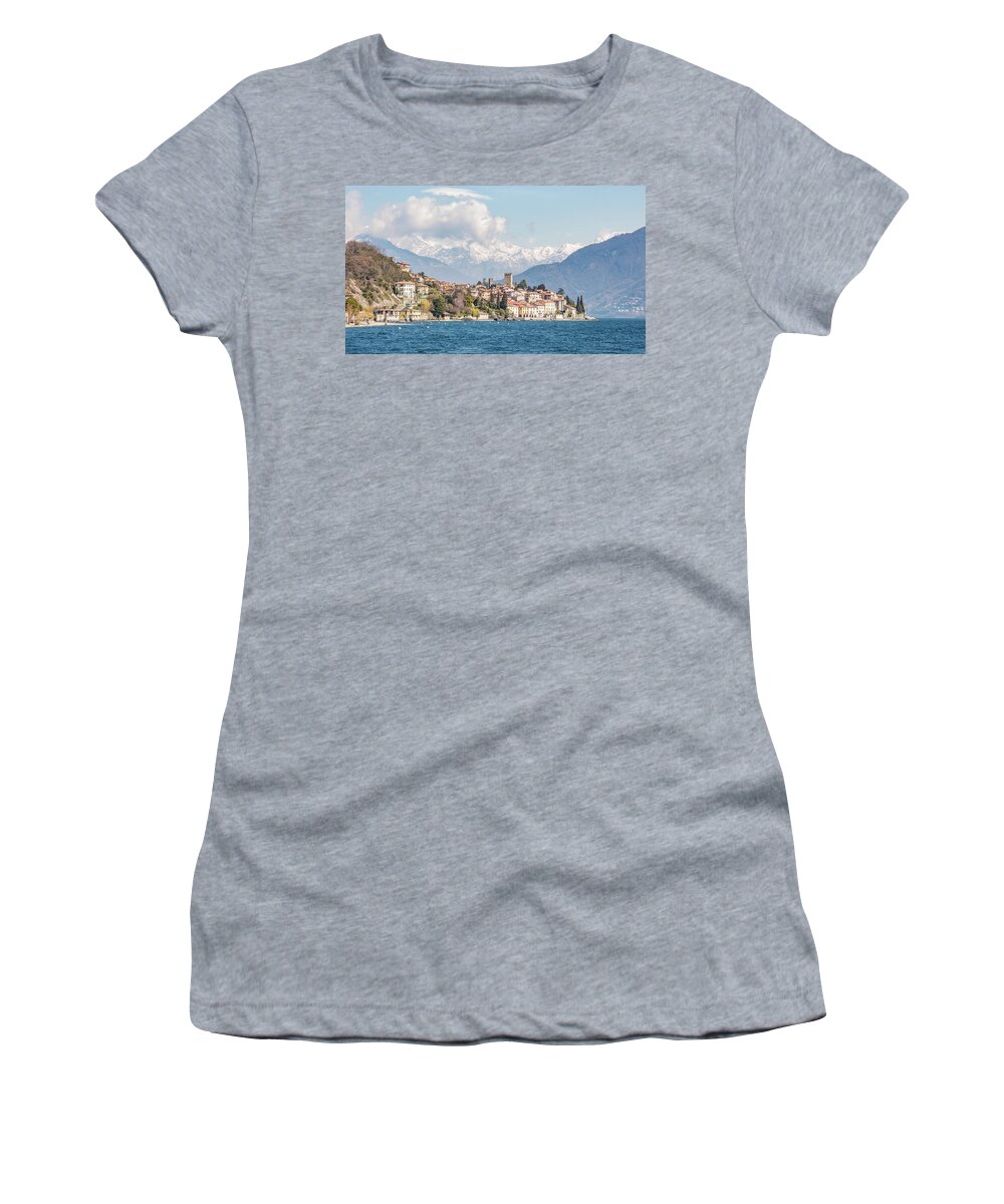 Como Women's T-Shirt featuring the photograph Santa Maria Rezzonico, Lombardy, Italy by Pavel Melnikov