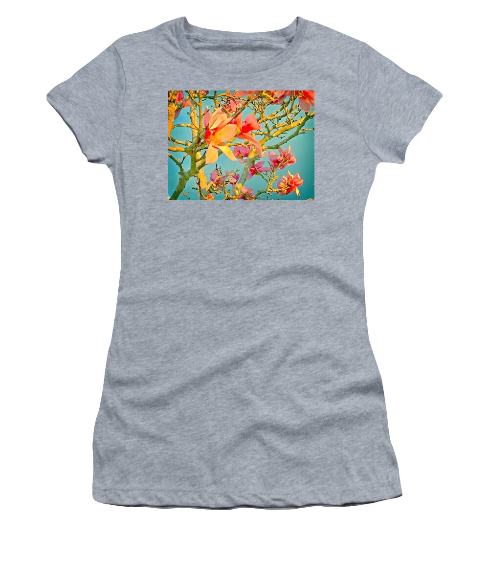 Flower Women's T-Shirt featuring the photograph Saucer Magnolia by Angela Annas