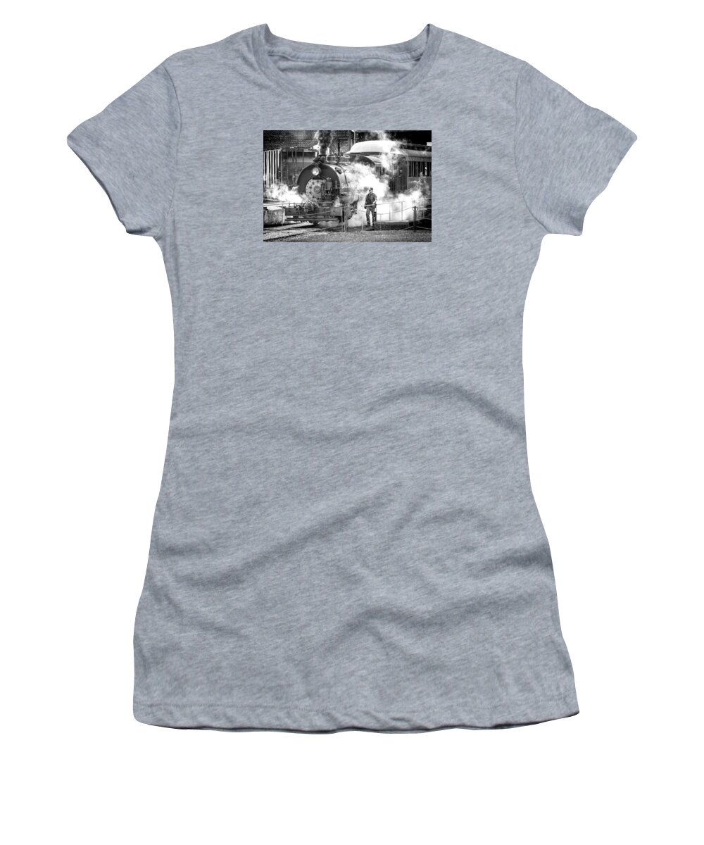 Locomotive Women's T-Shirt featuring the photograph Savannah Central Steam Locomotive by Scott Hansen