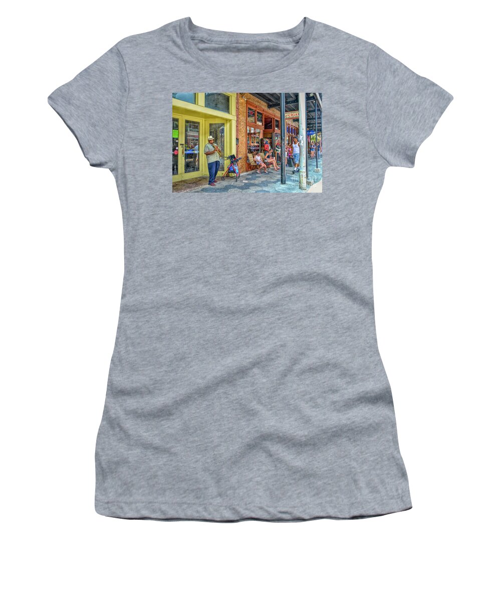 Car Show Women's T-Shirt featuring the photograph Sax Avenue by Alison Belsan Horton